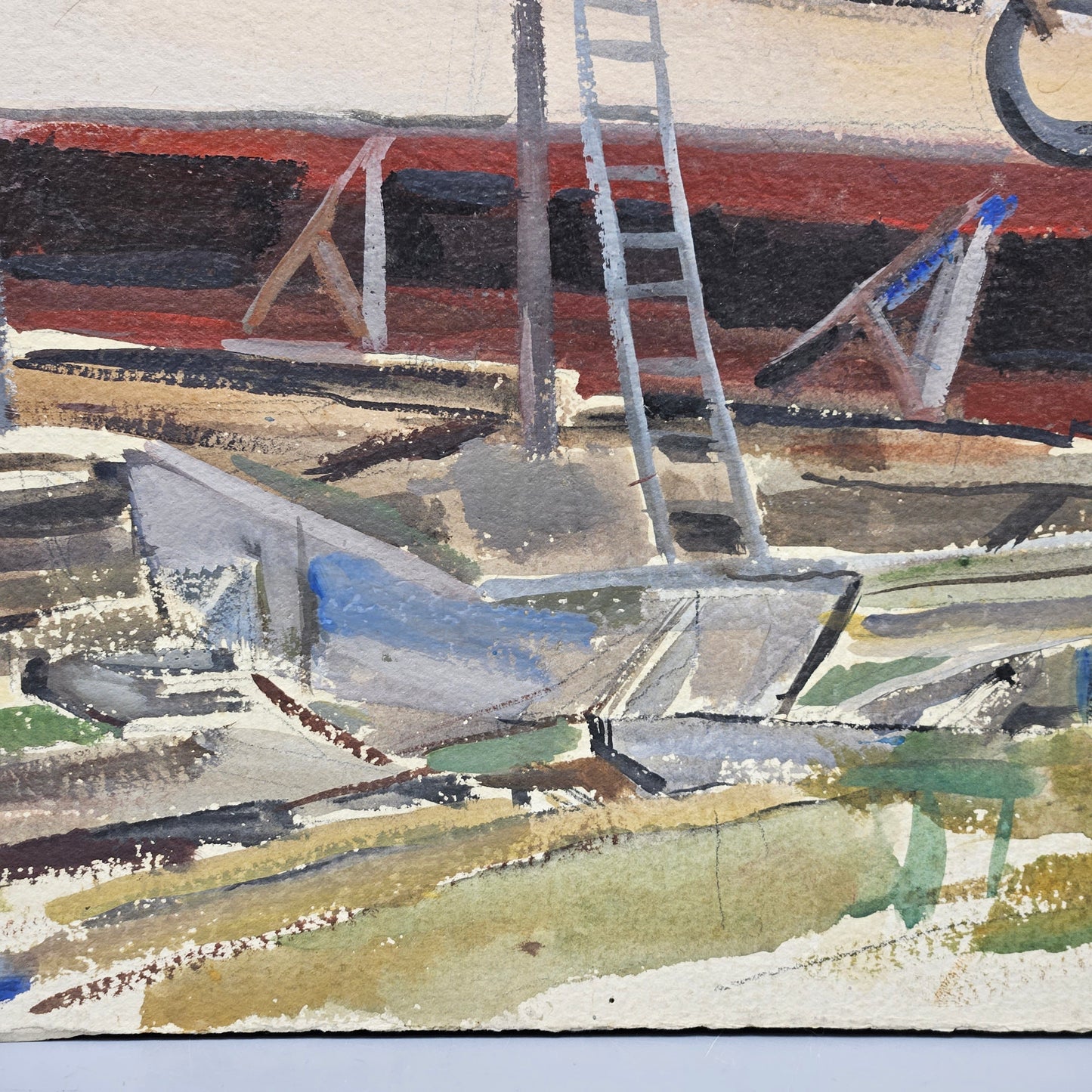 Charles Andrew Taylor (1910-1975) Watercolor "Patsy" in Dry Dock