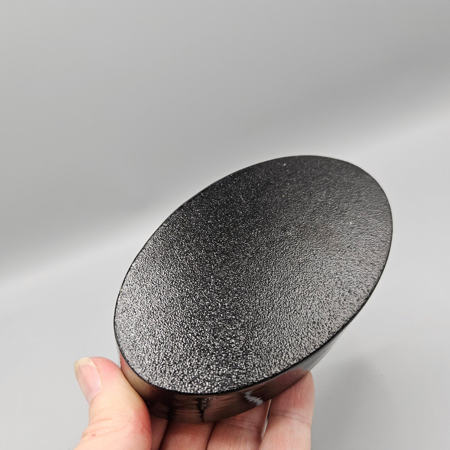 Black Lacquer Box with Metal Seashell Finial