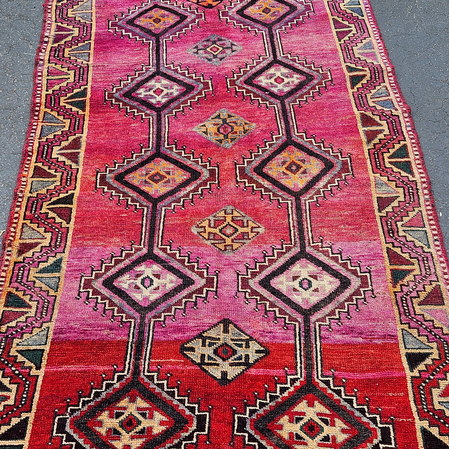 Vintage Hand Knotted Rug / Runner - 4' 4" x 10' 10"