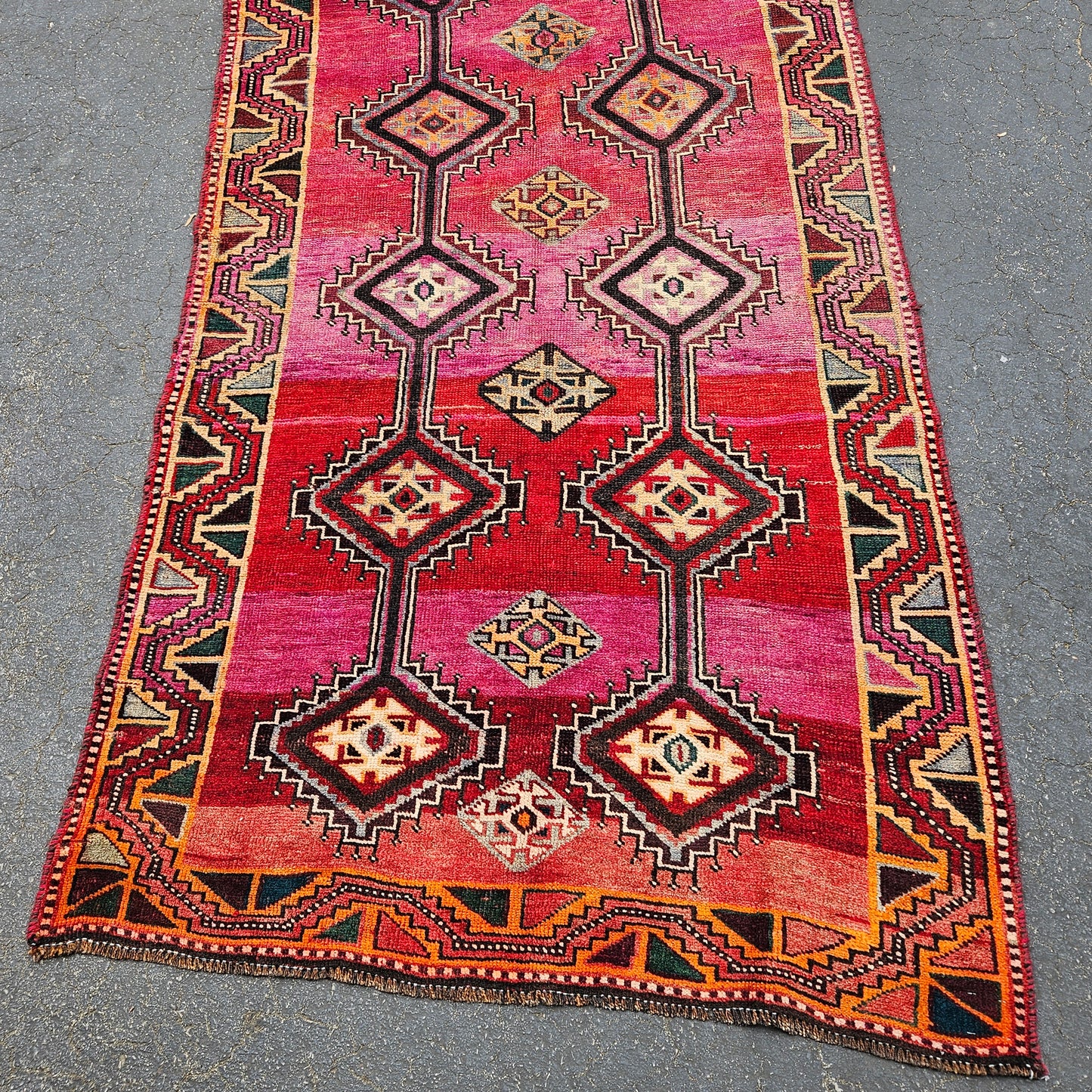 Vintage Hand Knotted Rug / Runner - 4' 4" x 10' 10"
