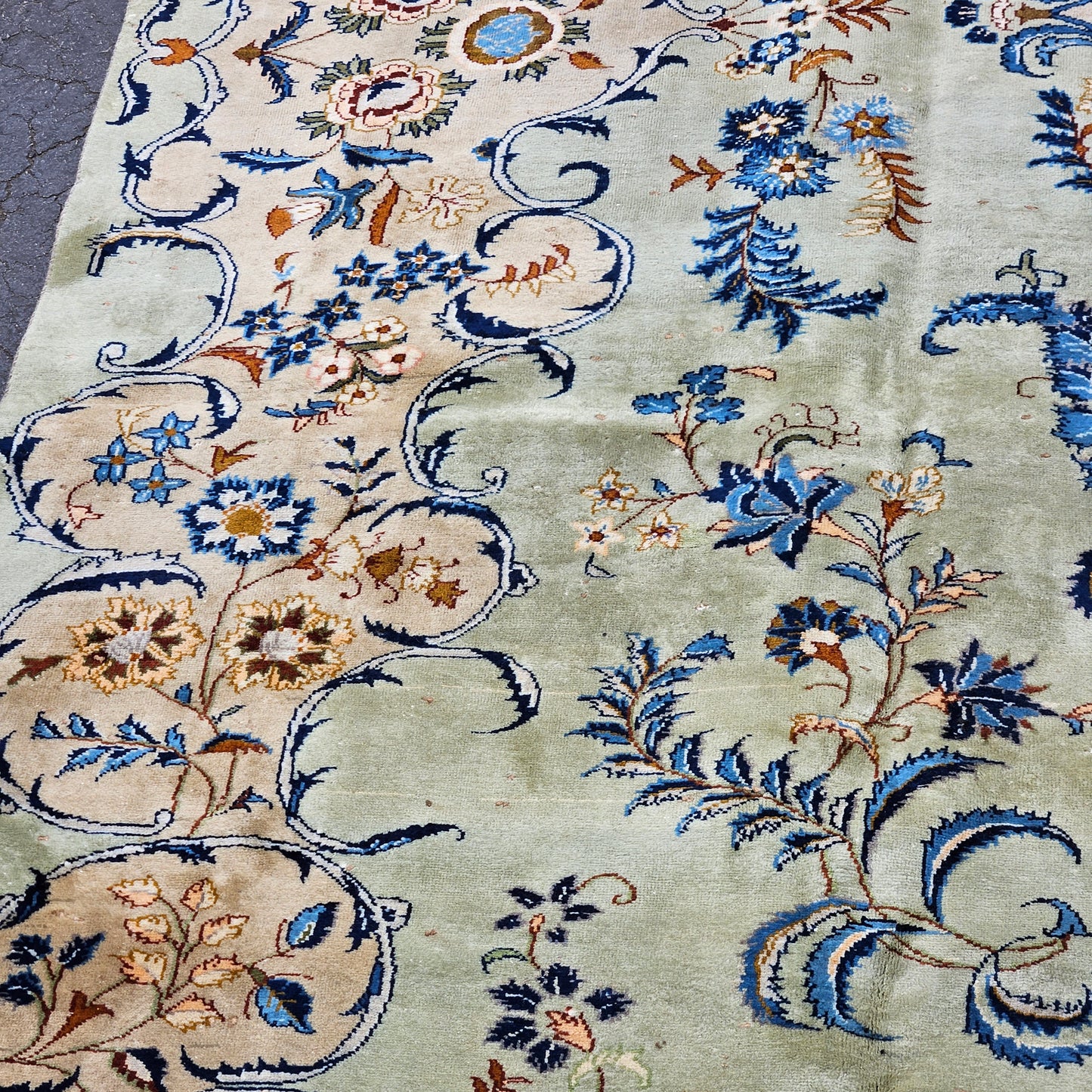 Vintage Room Size Carpet - Hand Knotted 9' 8" x 13' 2"