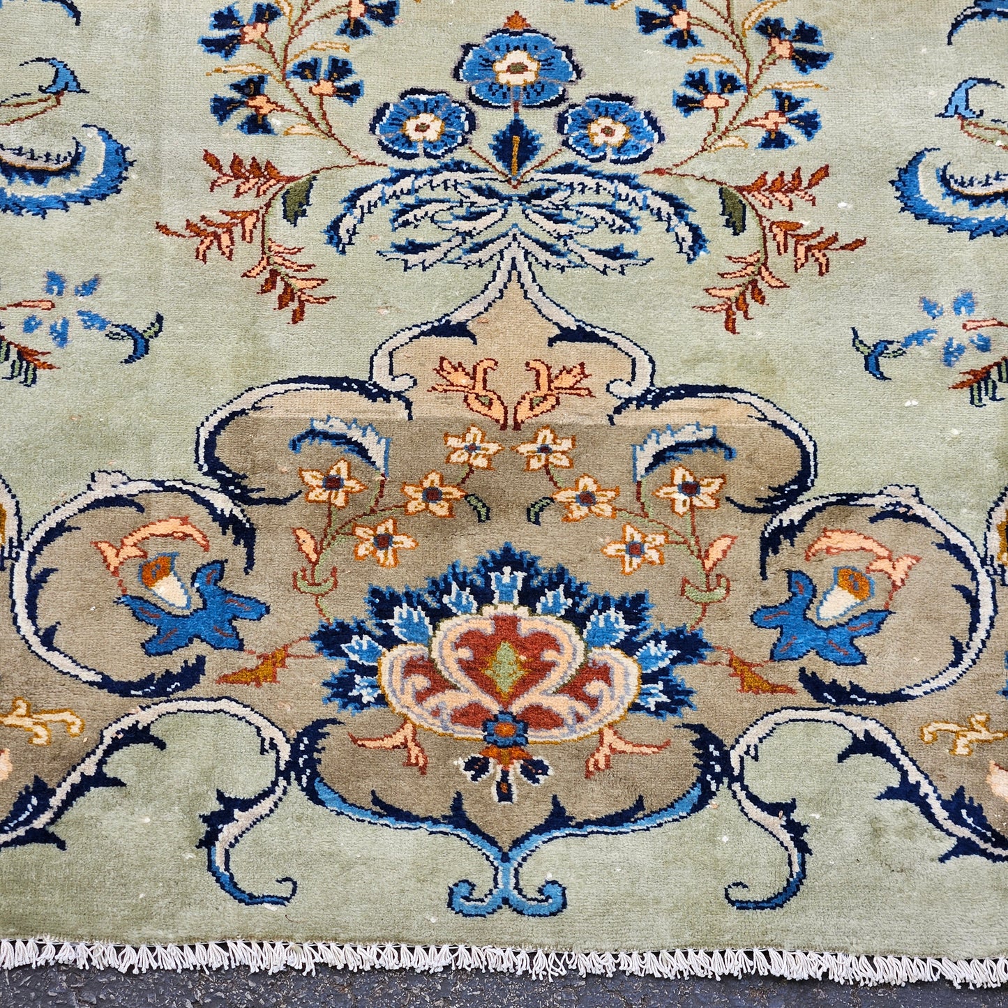 Vintage Room Size Carpet - Hand Knotted 9' 8" x 13' 2"