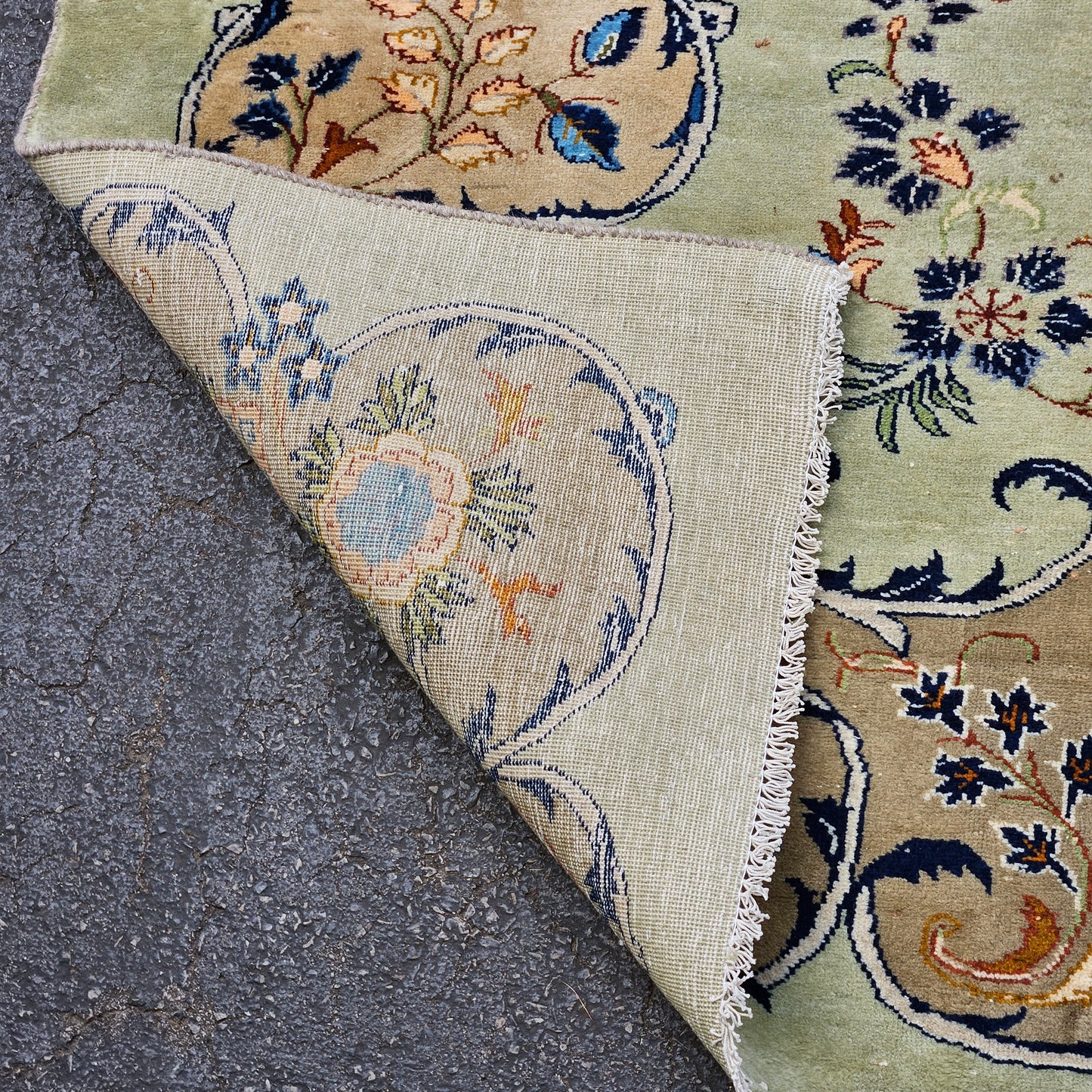 Vintage Room Size Carpet - Hand Knotted 9' 8" x 13' 2"