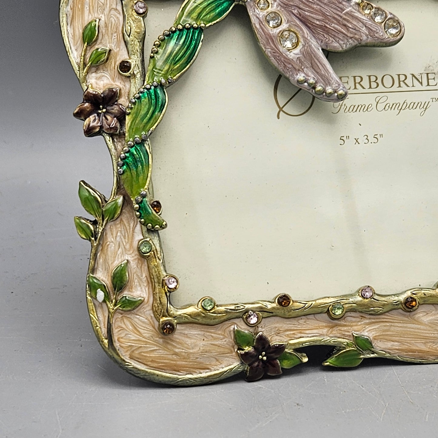 Jay Strongwater Style Enamel Picture Frame with Dragonfly