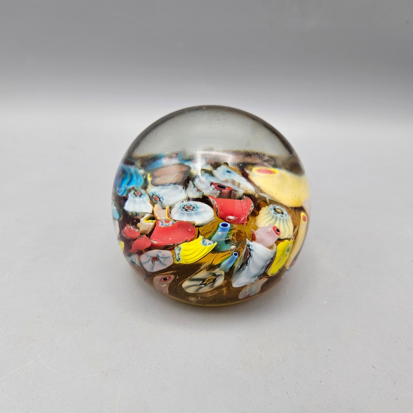 Vintage Murano Glass Millefiori Paperweight