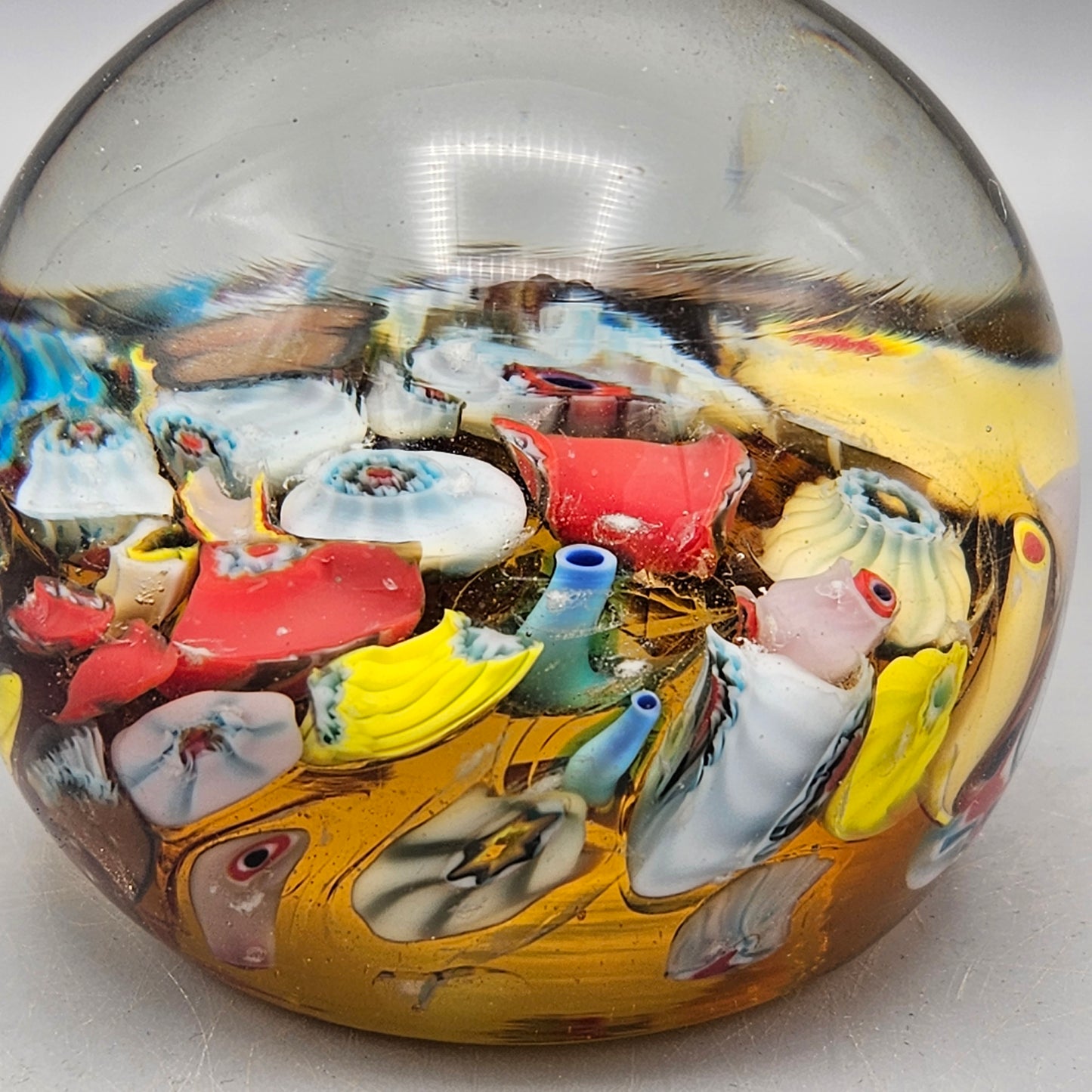 Vintage Murano Glass Millefiori Paperweight