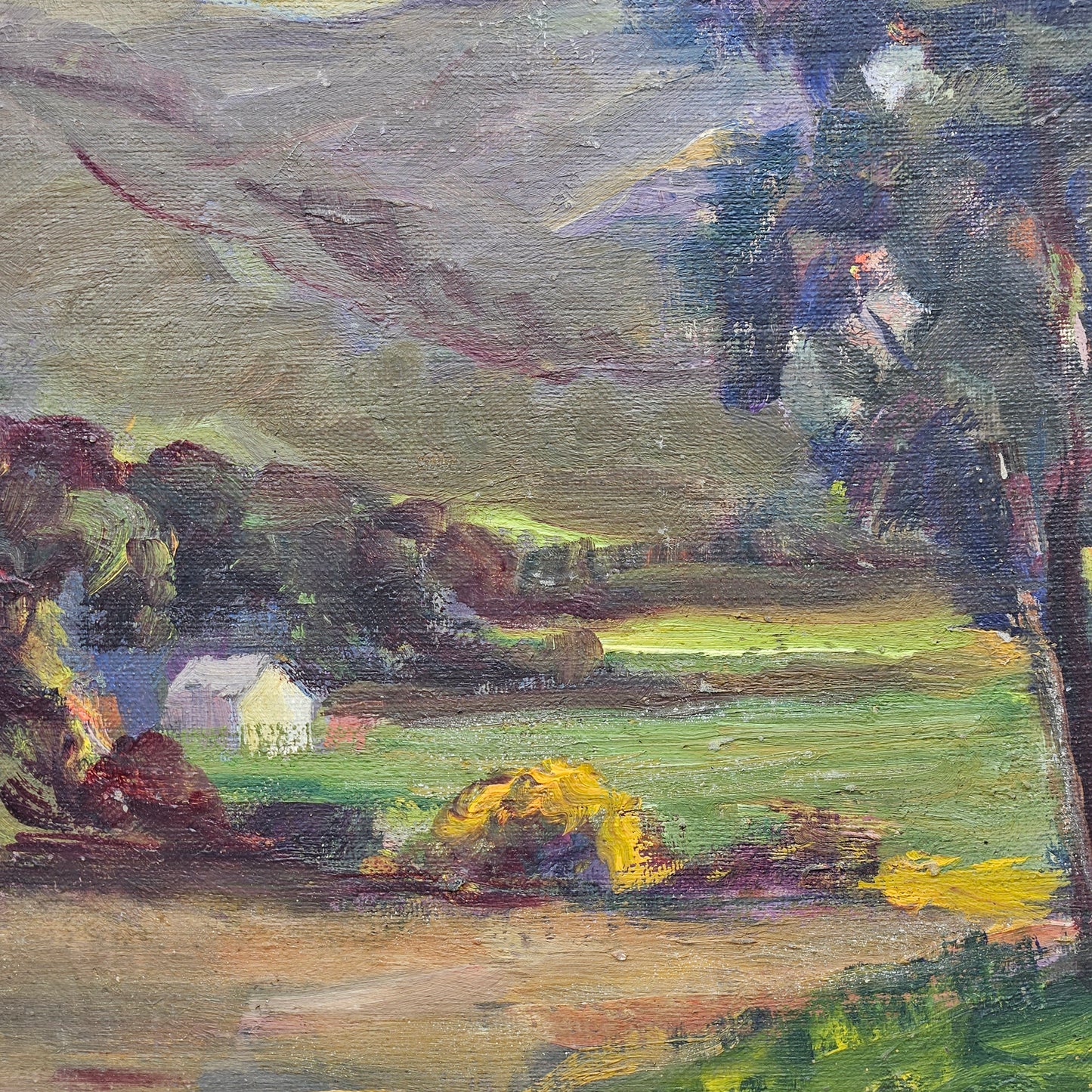 1940 Emmett Hess Landscape Painting Avoca, New York