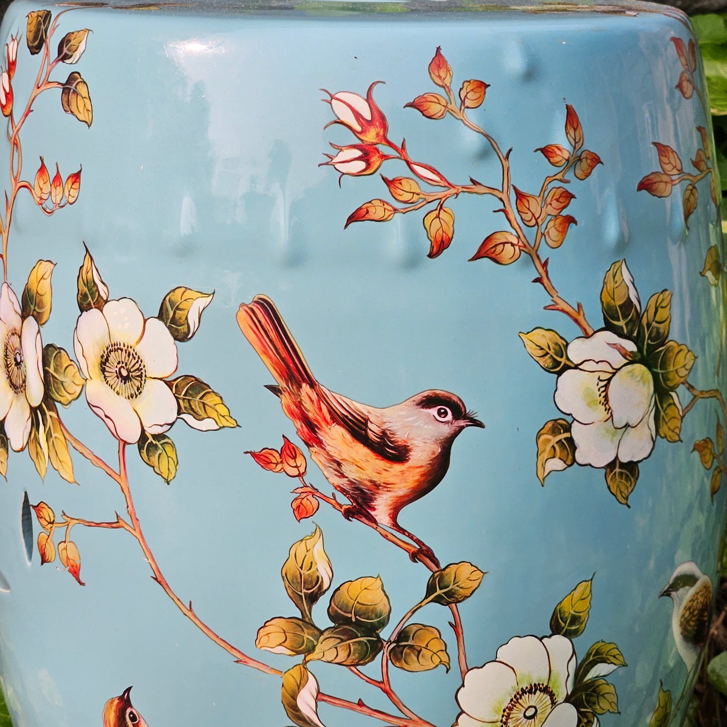 Chinese Porcelain Light Blue Garden Stool