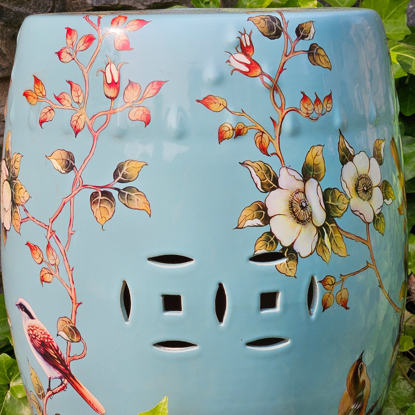 Chinese Porcelain Light Blue Garden Stool