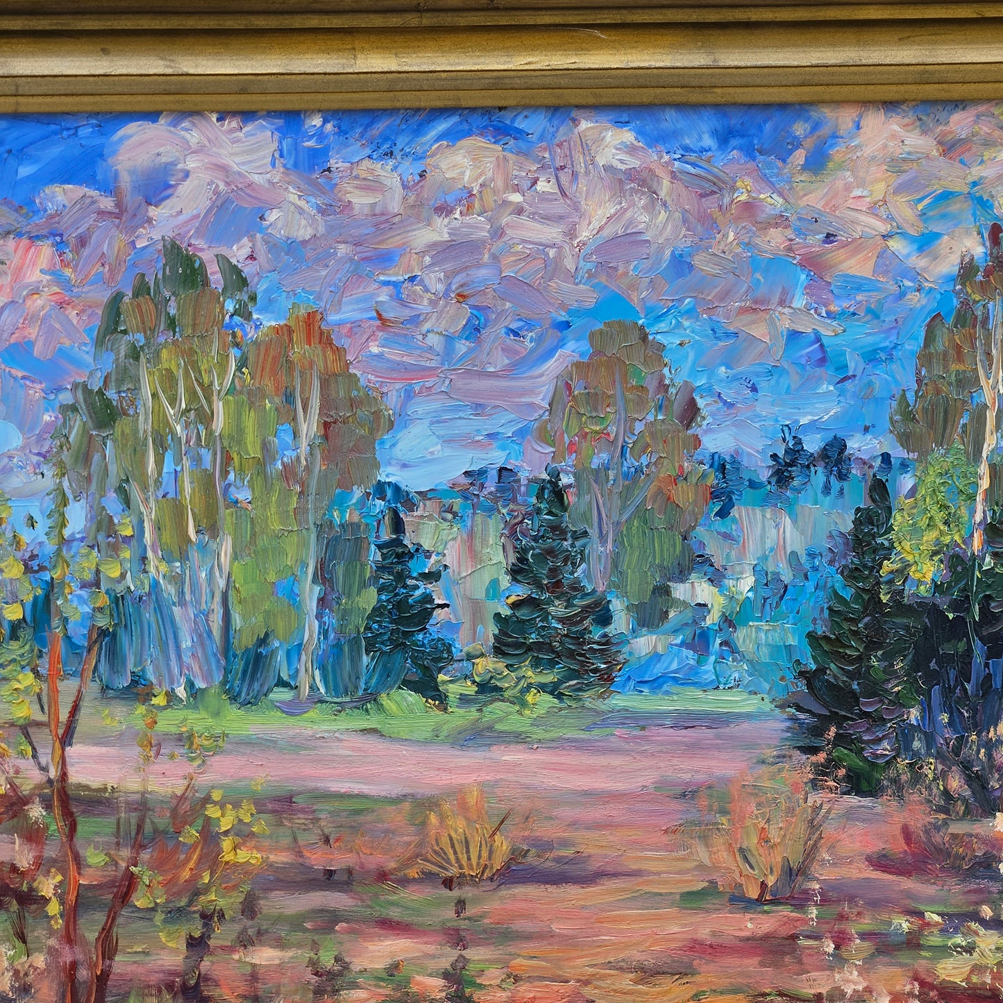 Russian Impressionist Oil on Canvas Landscape