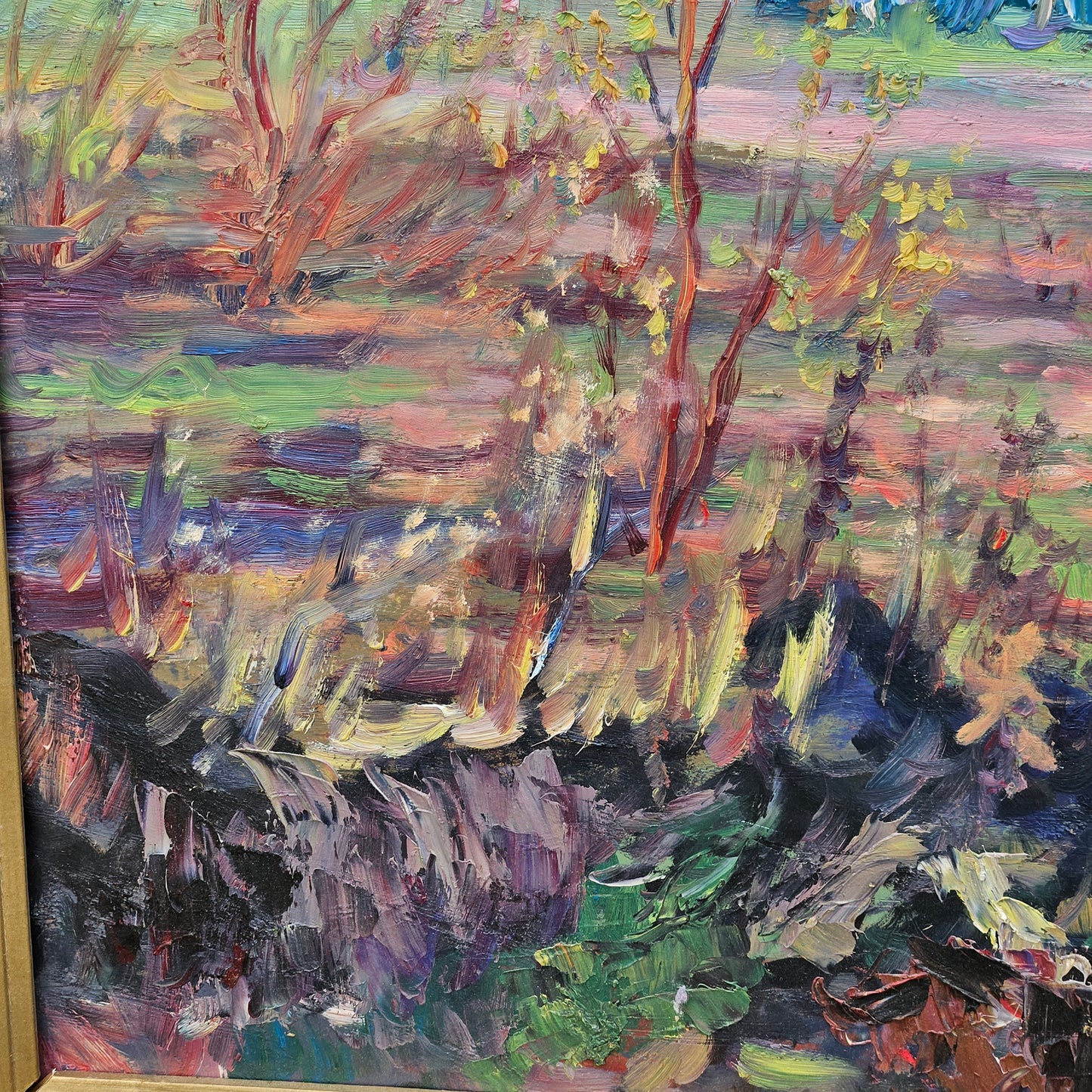 Russian Impressionist Oil on Canvas Landscape