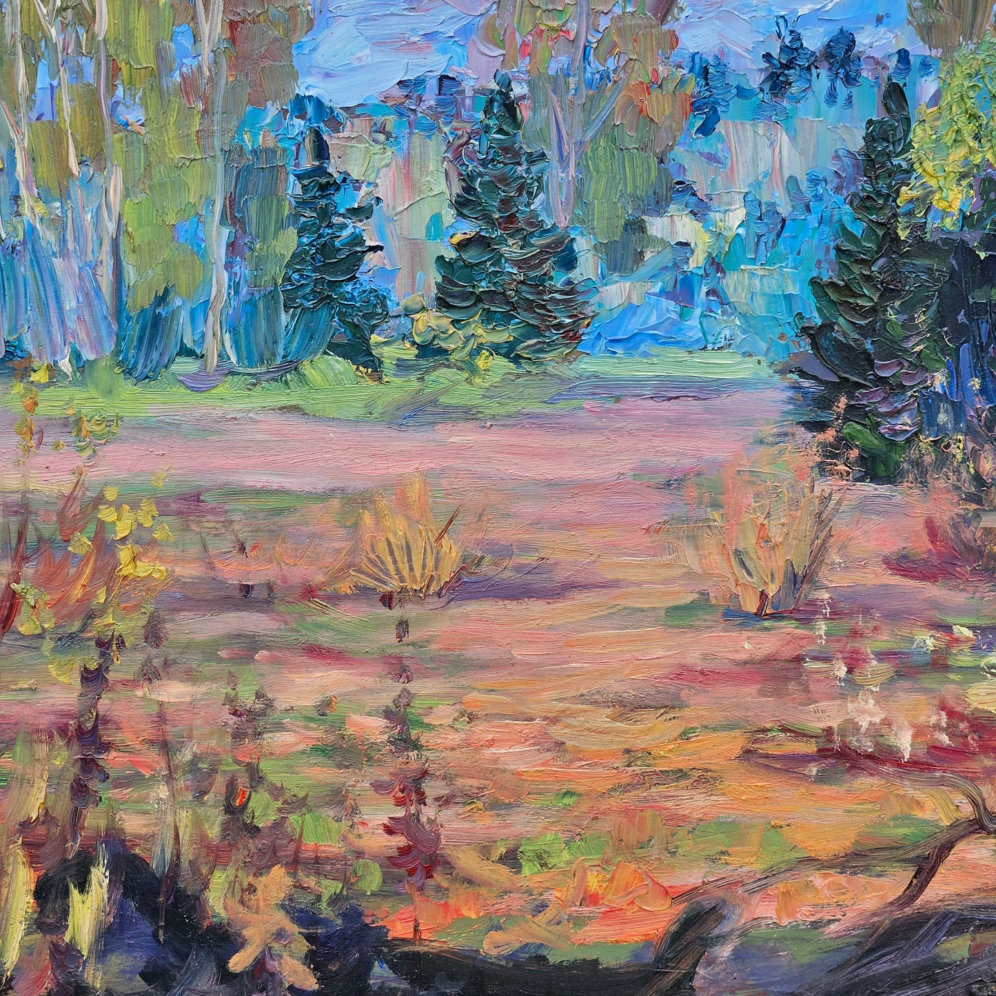 Russian Impressionist Oil on Canvas Landscape