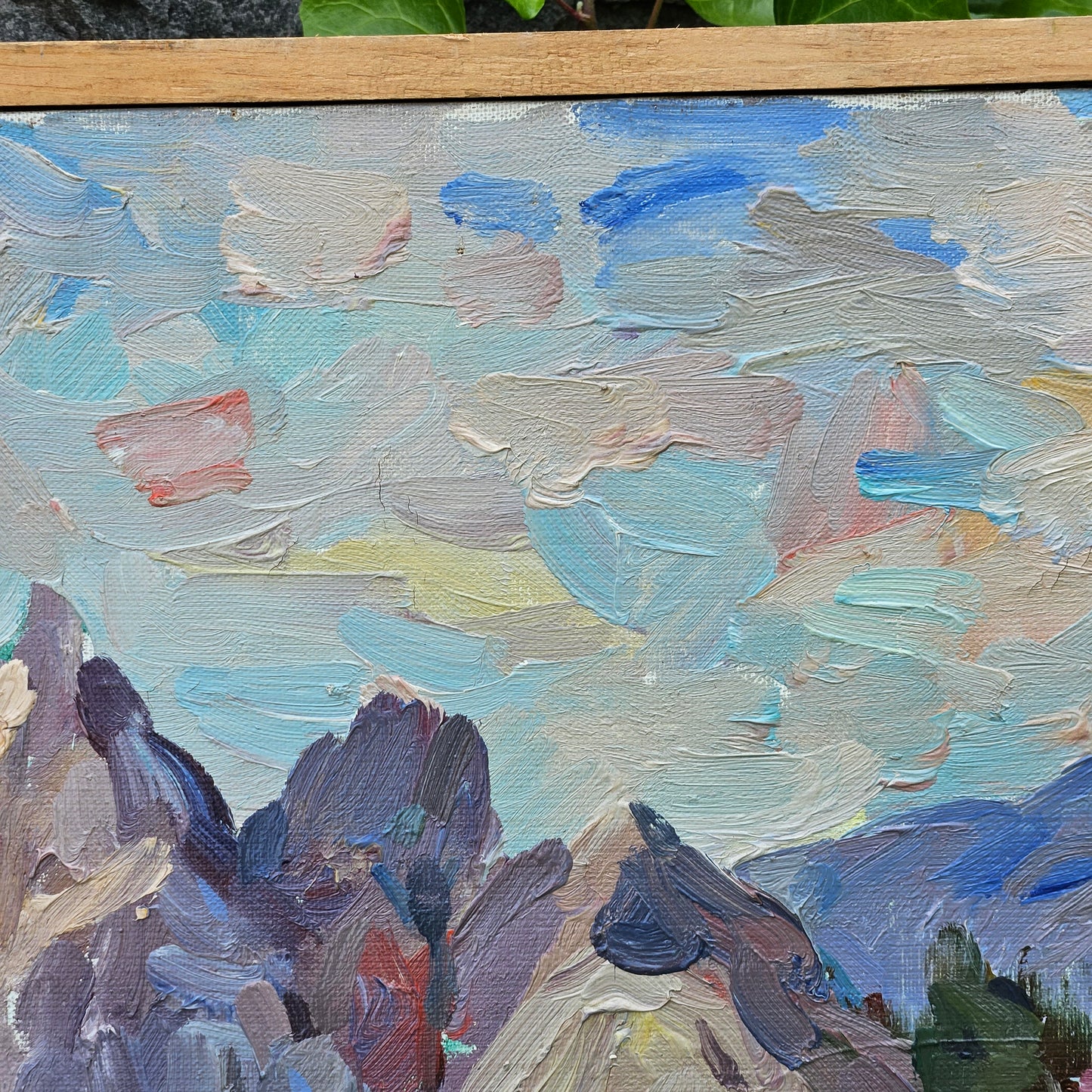 Pavel Borisovitch Bludnov Russian Impressionist Oil on Canvas Rocks by the Sea - Chekhov Bay