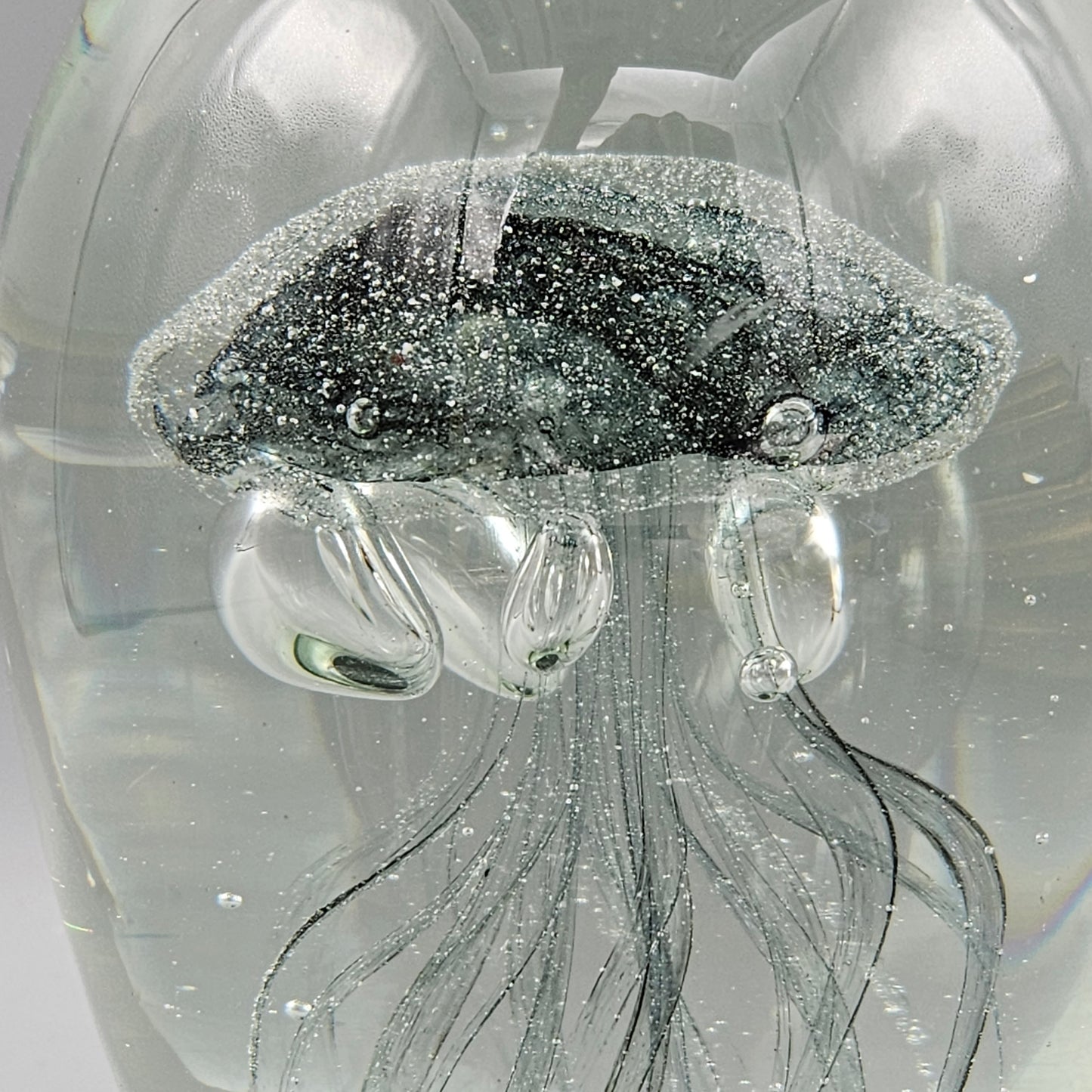 Art Glass Jellyfish Paperweight