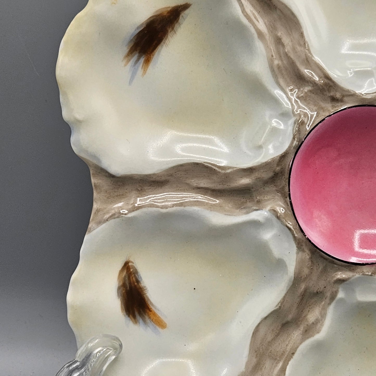 Antique French Majolica Oyster Plate