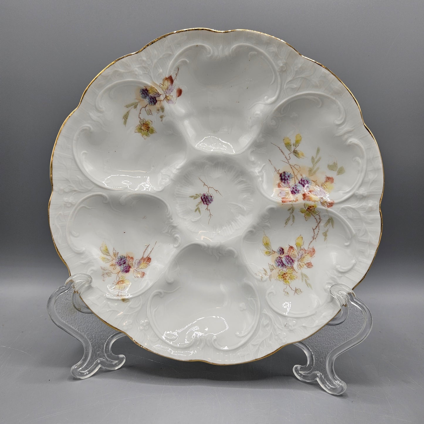 Antique Weimar German Porcelain Oyster Plate
