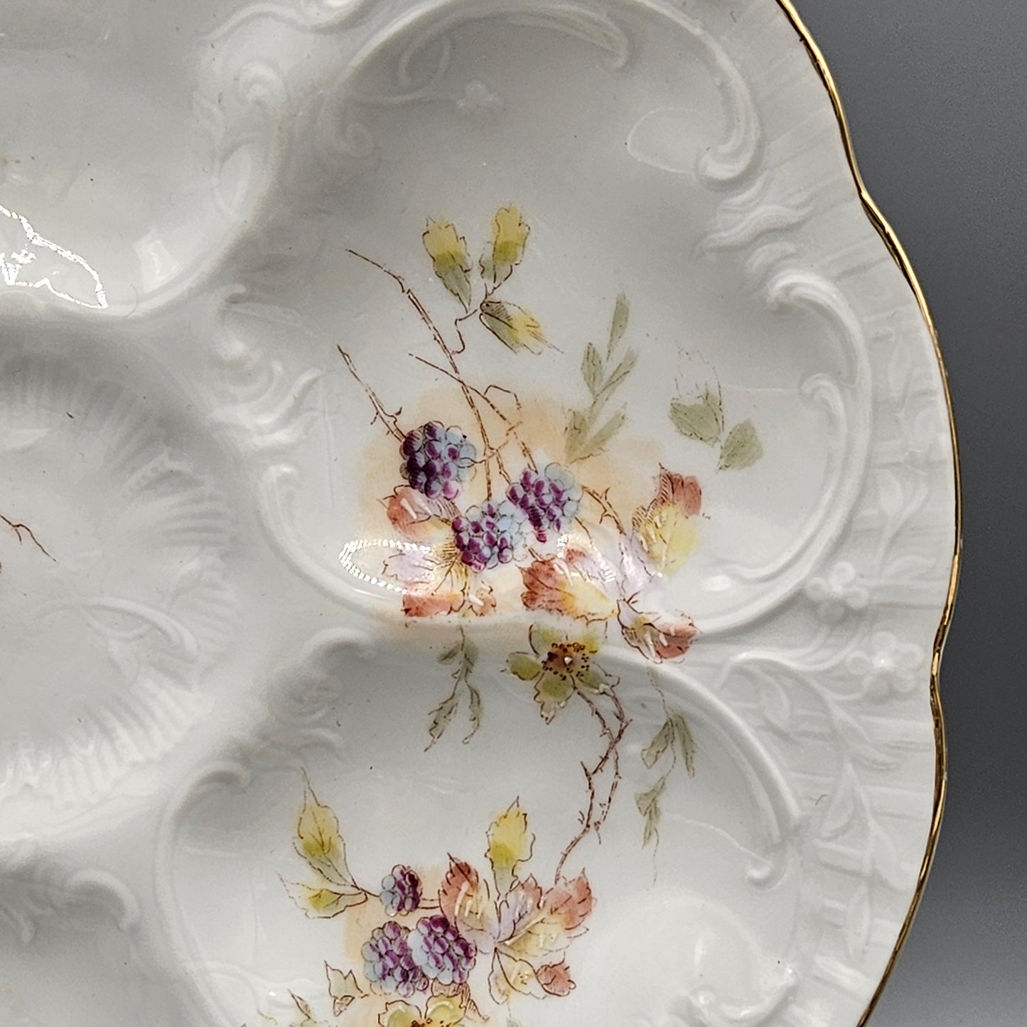 Antique Weimar German Porcelain Oyster Plate