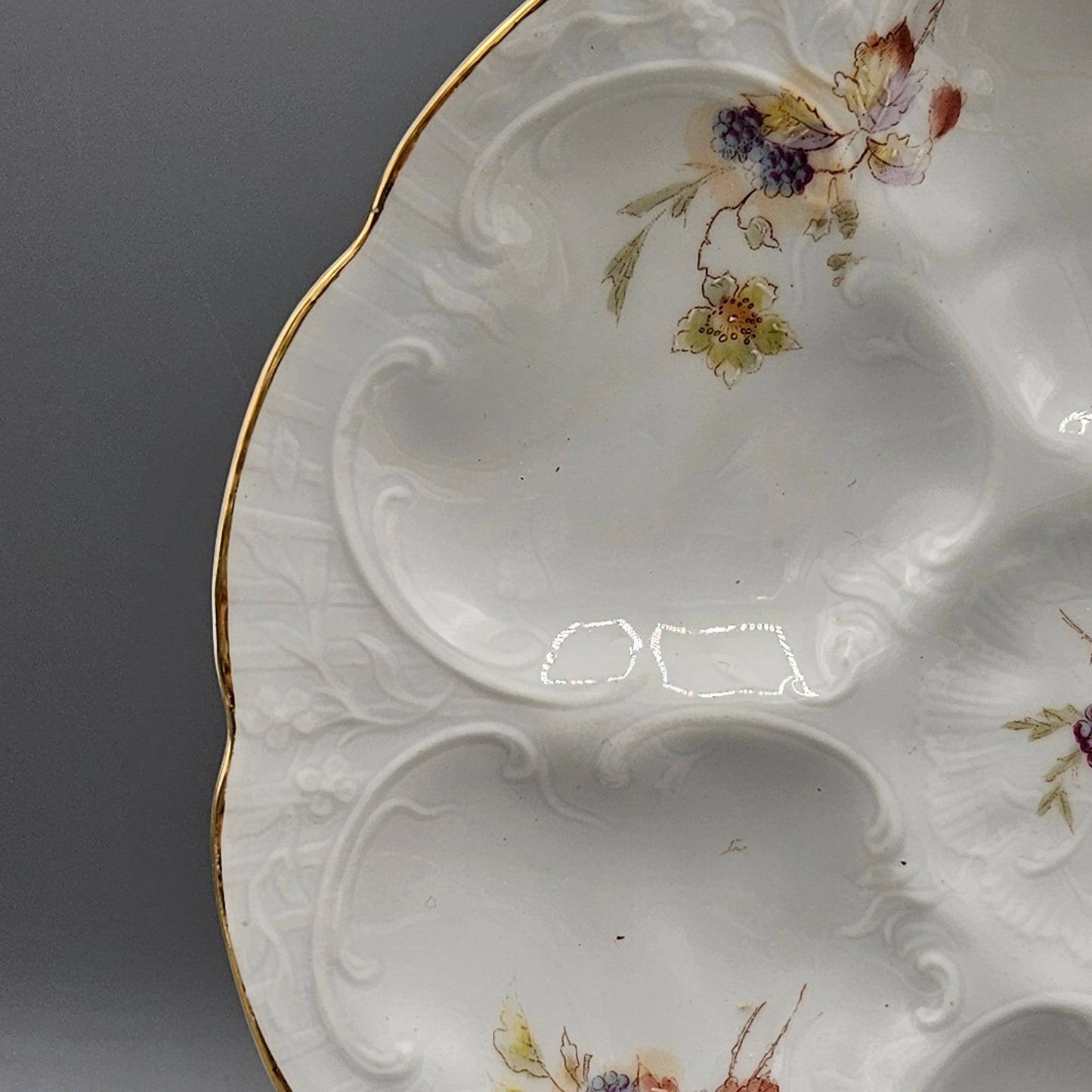 Antique Weimar German Porcelain Oyster Plate