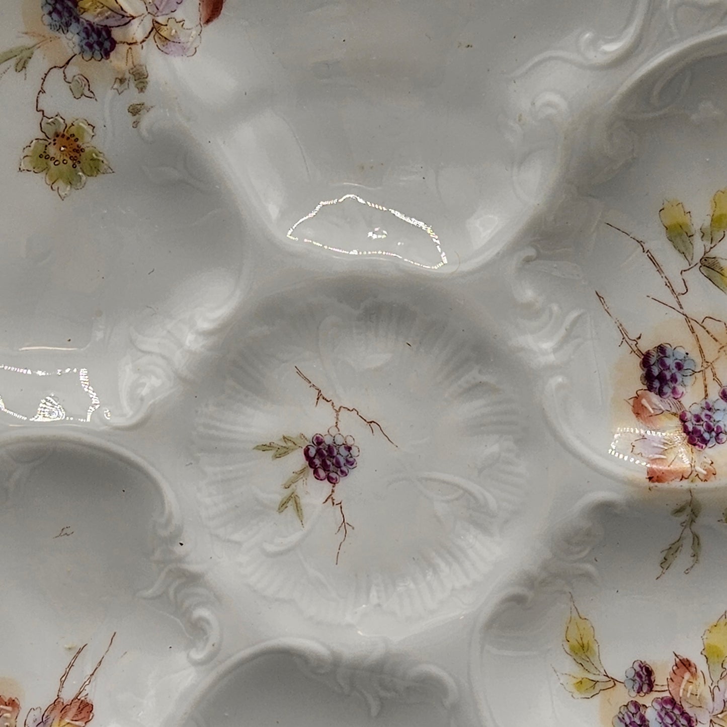 Antique Weimar German Porcelain Oyster Plate