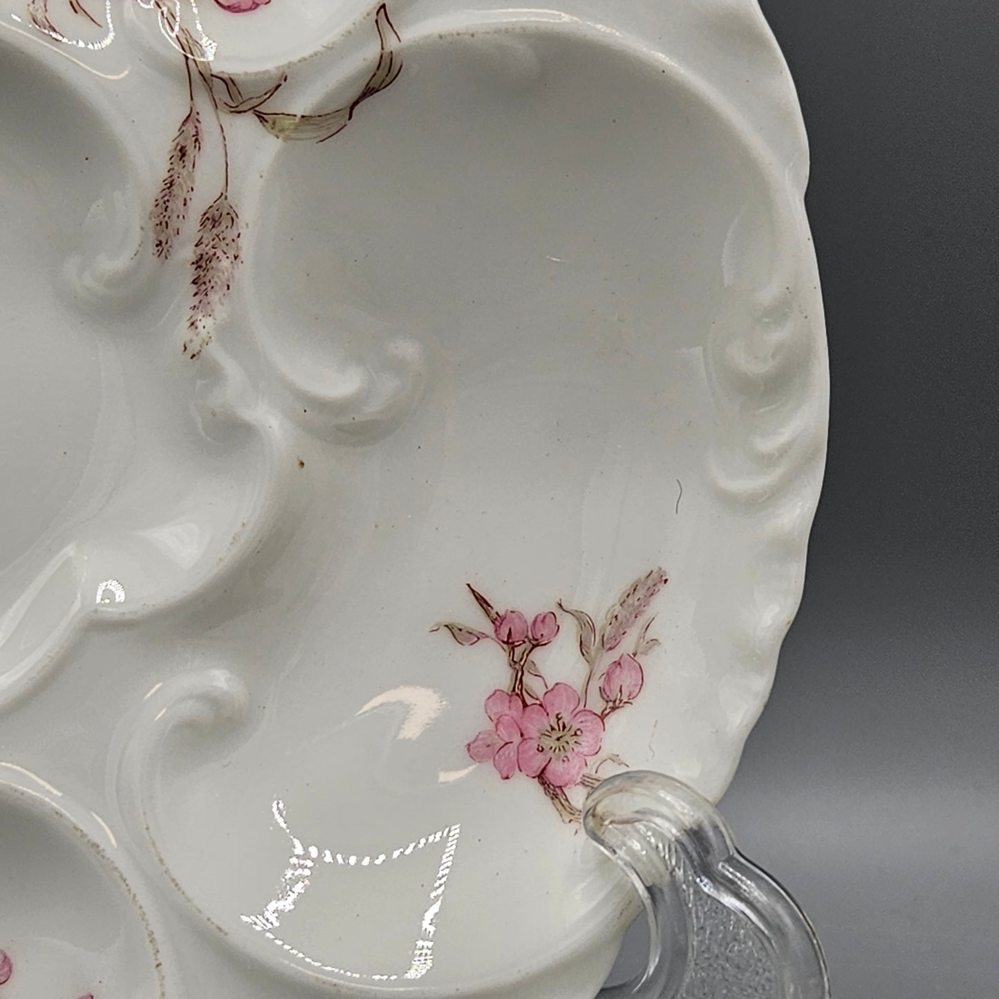 Haviland & Co Limoges Porcelain Oyster Plate with Dogwood Blossoms