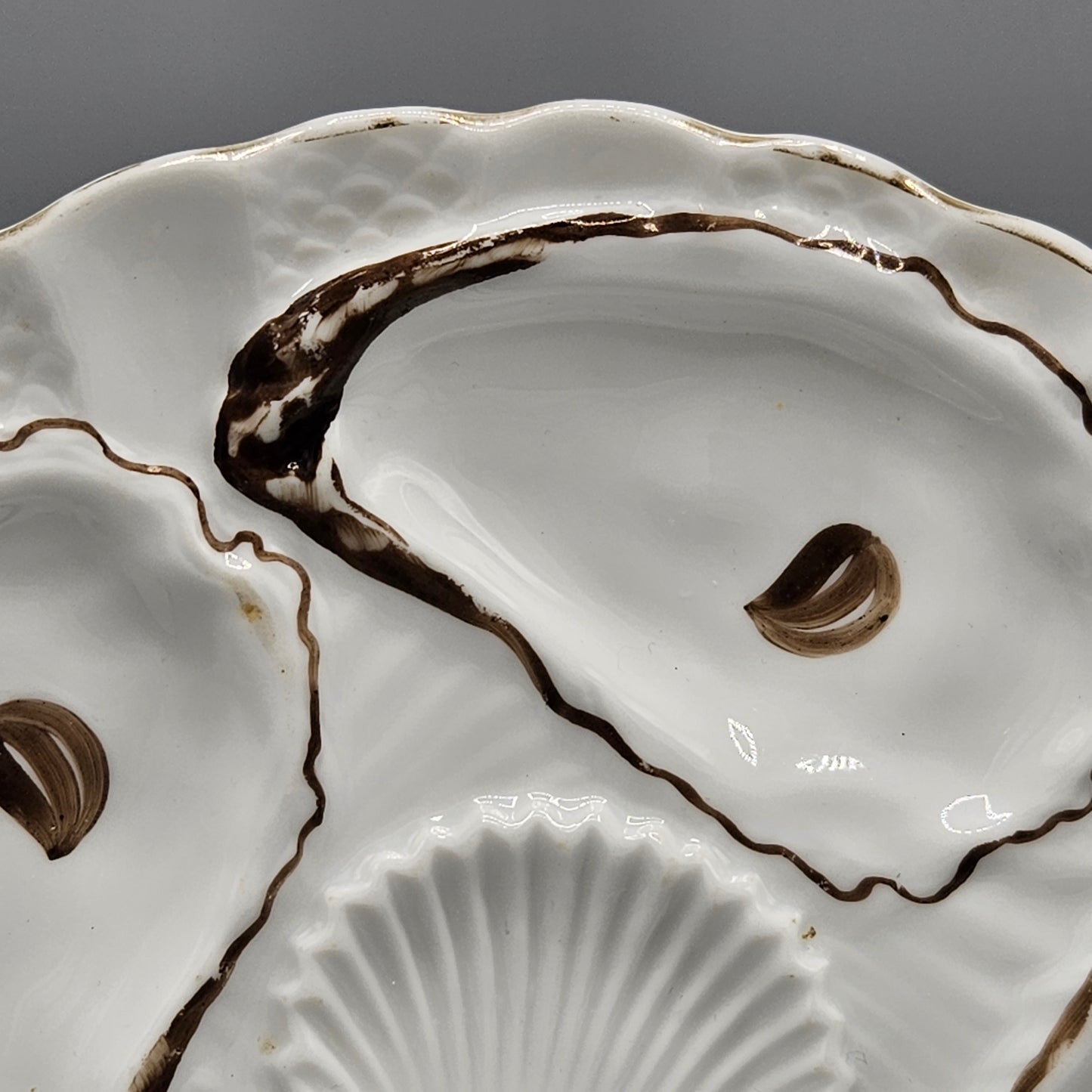 White Limoges Porcelain Oyster Plate