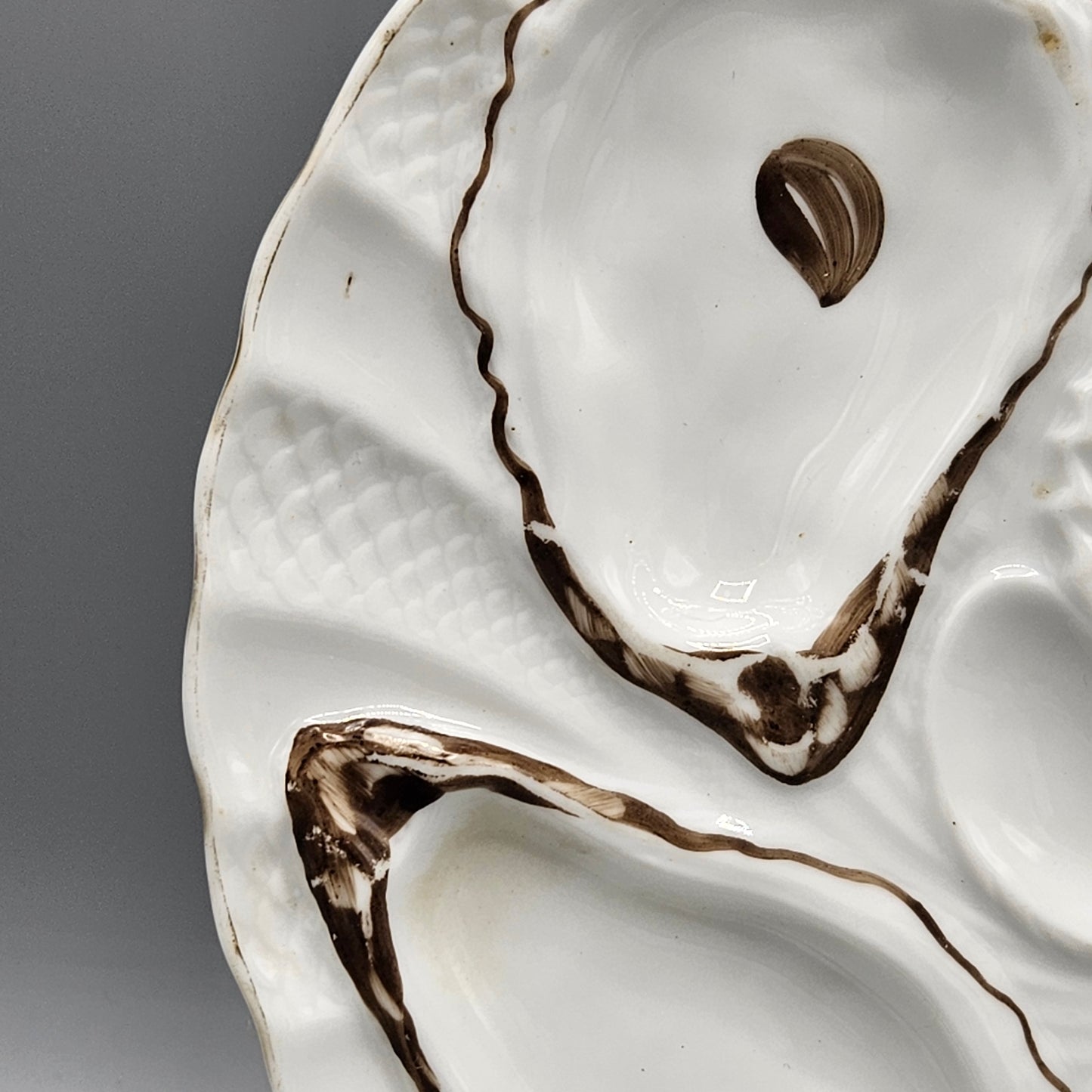 White Limoges Porcelain Oyster Plate