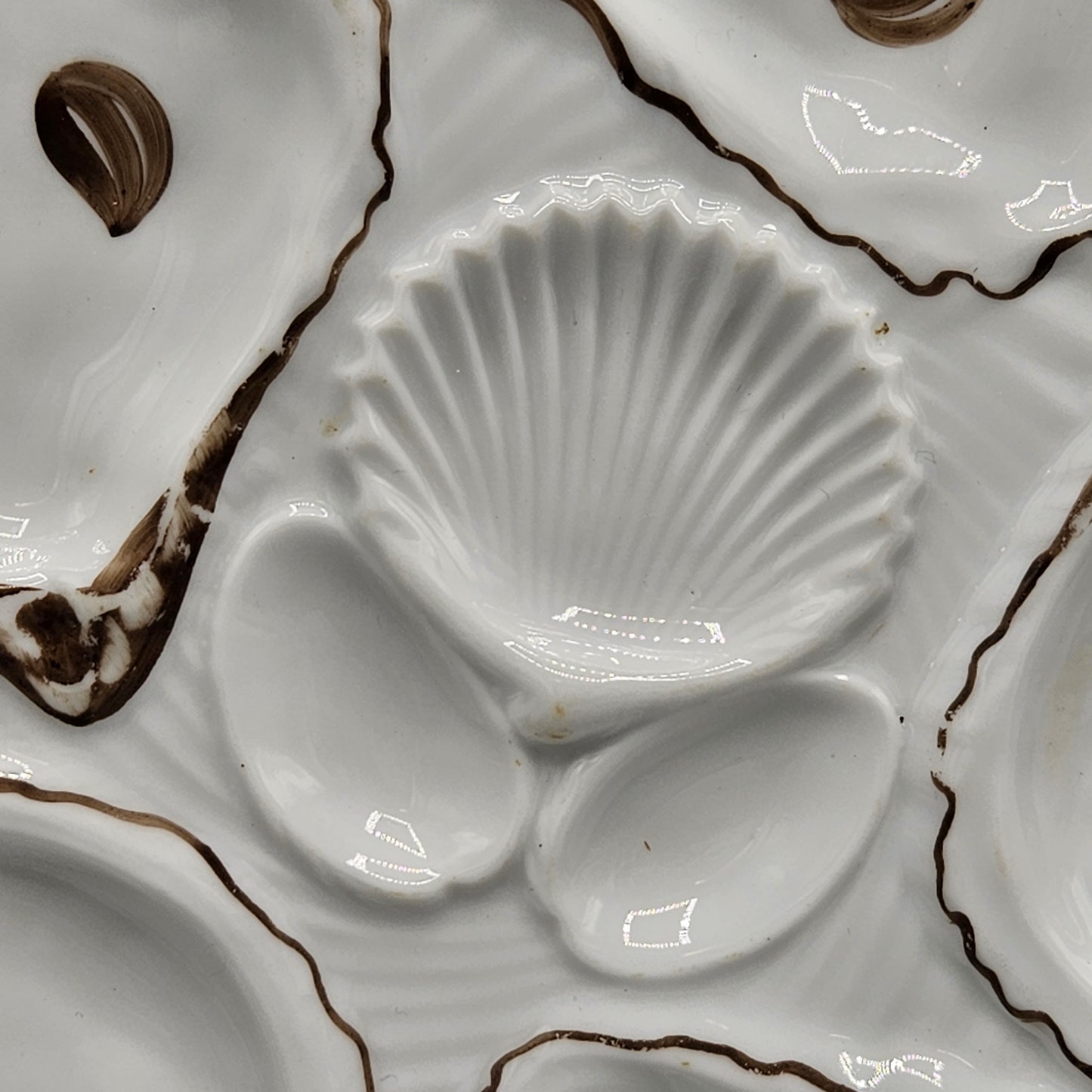 White Limoges Porcelain Oyster Plate