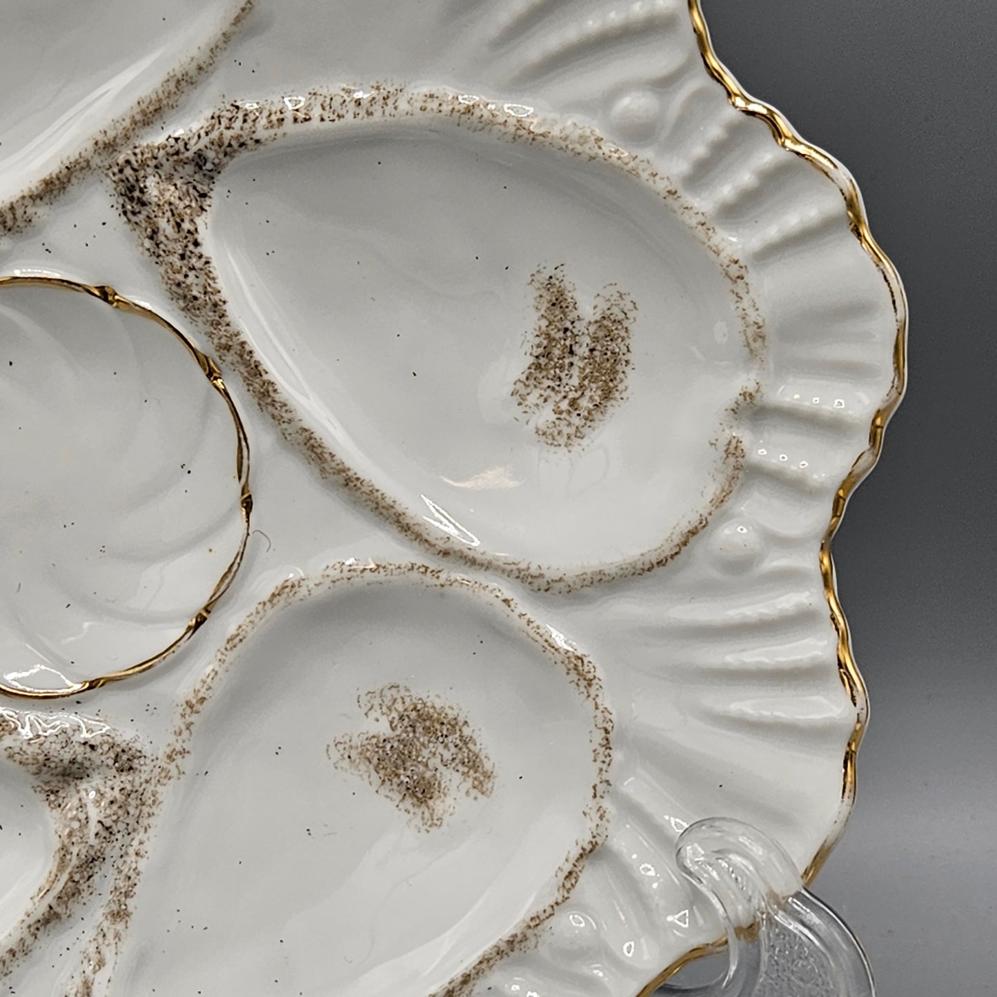Limoges Porcelain Oyster Plate - Scallop Shell Edge