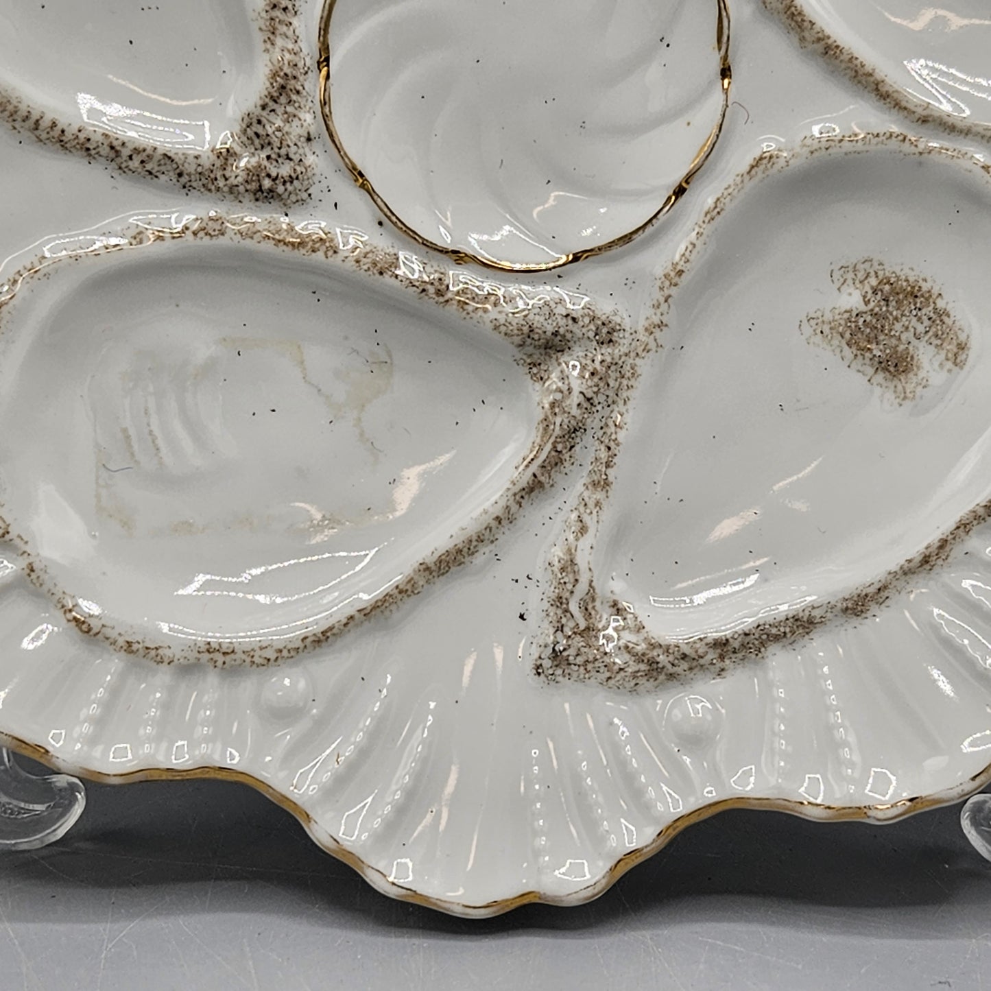 Limoges Porcelain Oyster Plate - Scallop Shell Edge