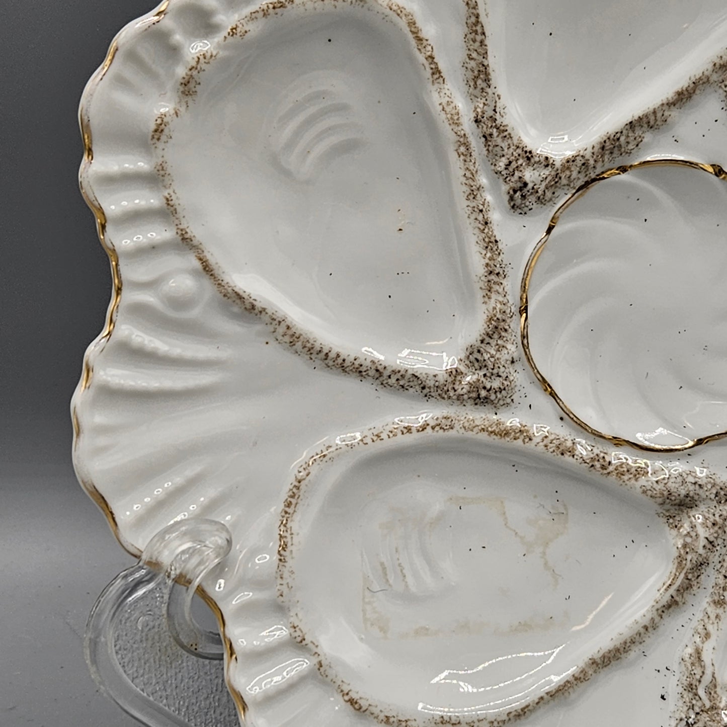 Limoges Porcelain Oyster Plate - Scallop Shell Edge