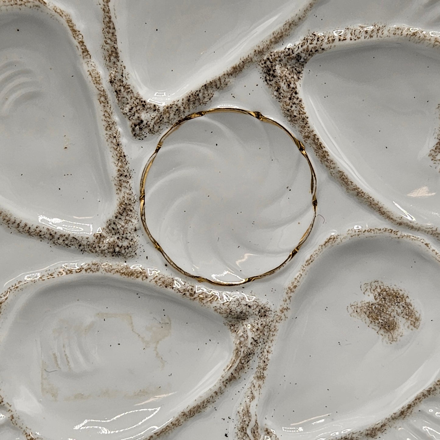 Limoges Porcelain Oyster Plate - Scallop Shell Edge