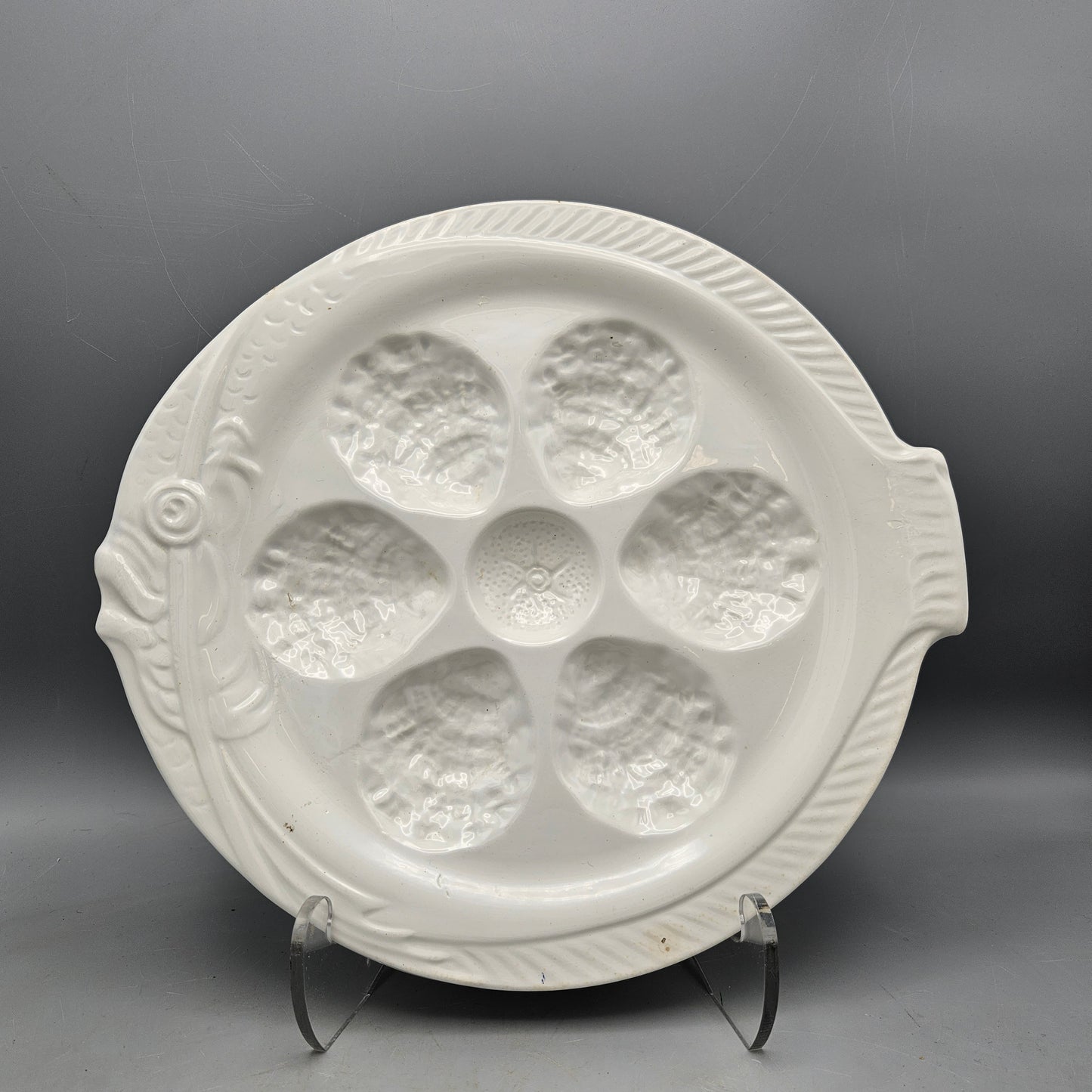 Portieux Vallerysthal Ceramic Flounder Oyster Plate