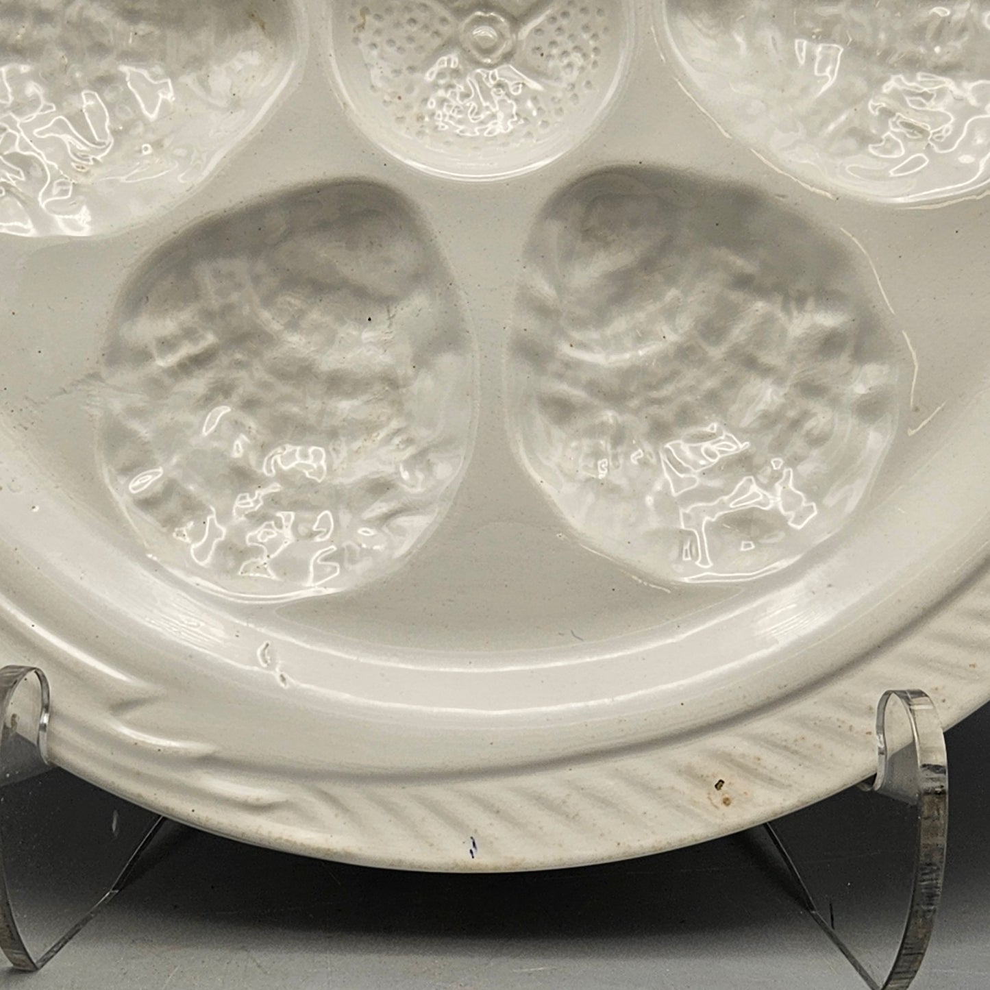 Portieux Vallerysthal Ceramic Flounder Oyster Plate