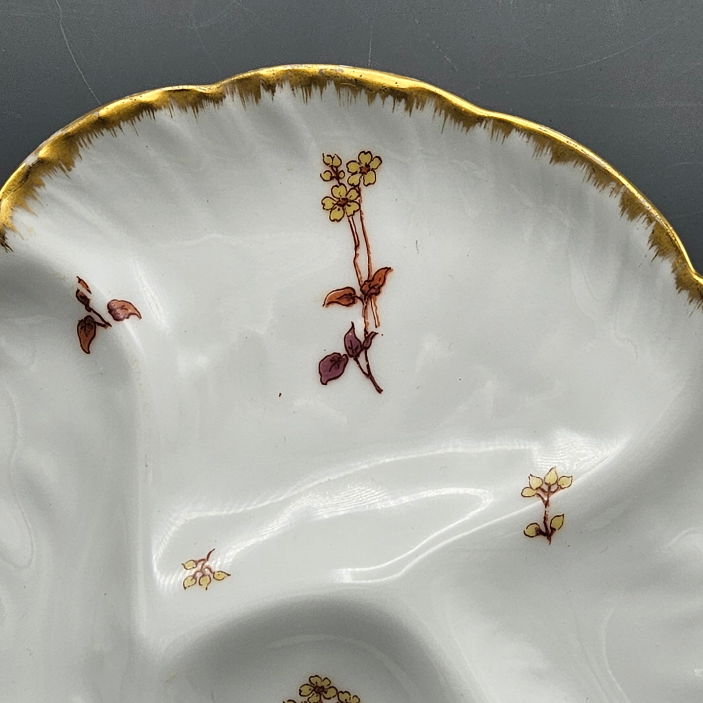Charles Haviland Limoges Porcelain Oyster Plate with Small Flowers