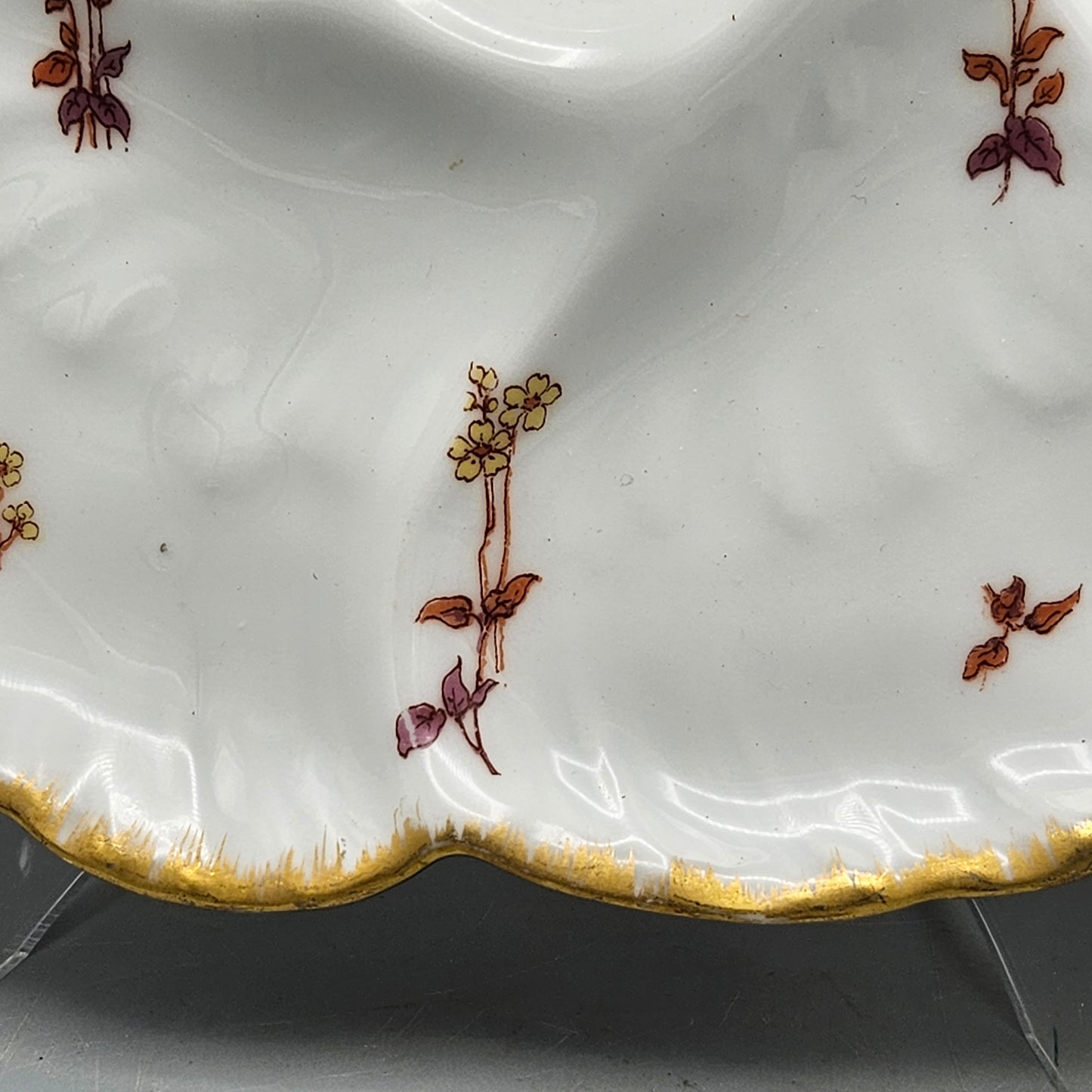 Charles Haviland Limoges Porcelain Oyster Plate with Small Flowers