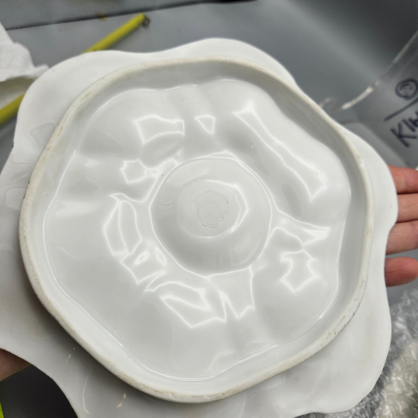 Limoges Porcelain Oyster Plate - Green Ground