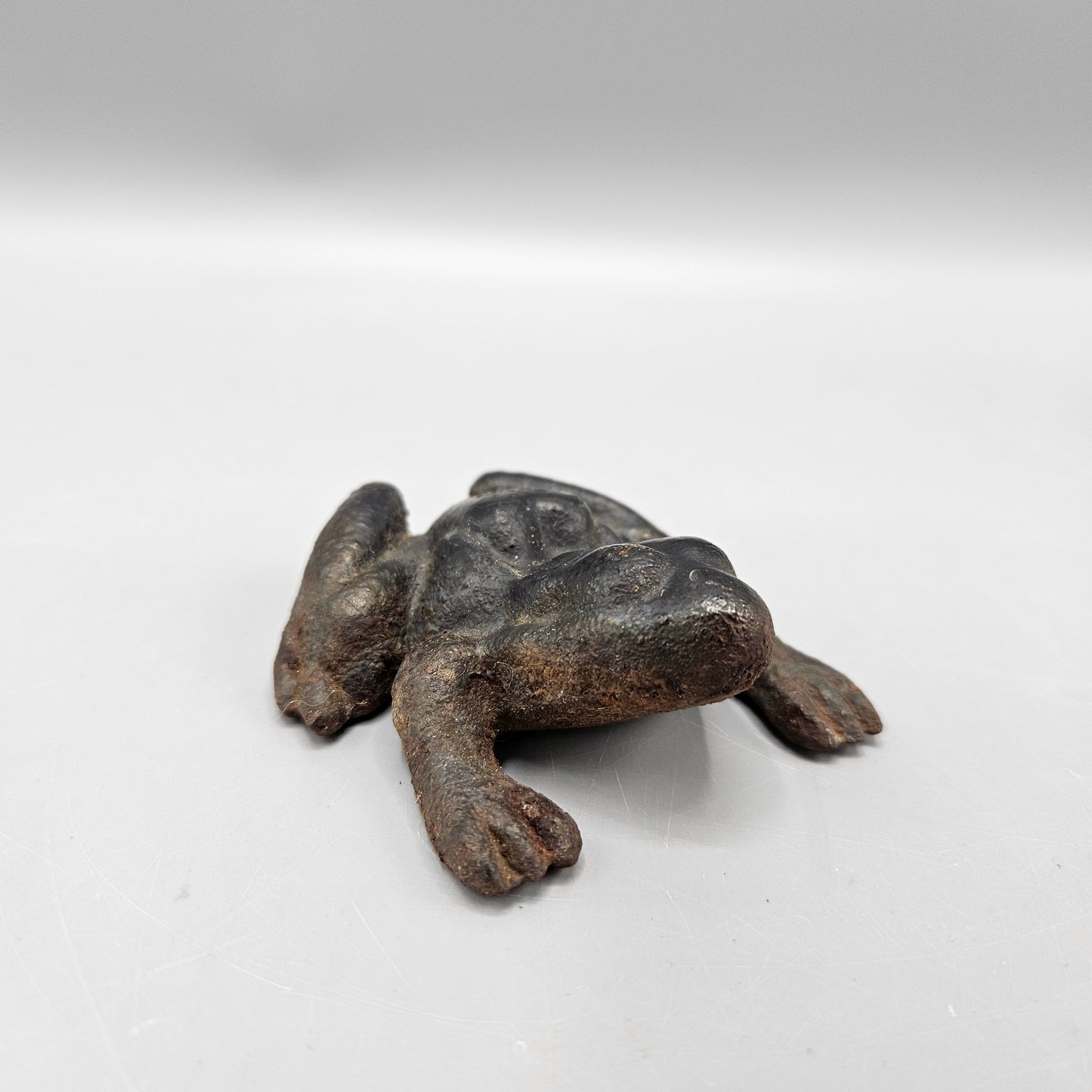 Cast Iron Frog Figure Paperweight/Flower Pot Ornament