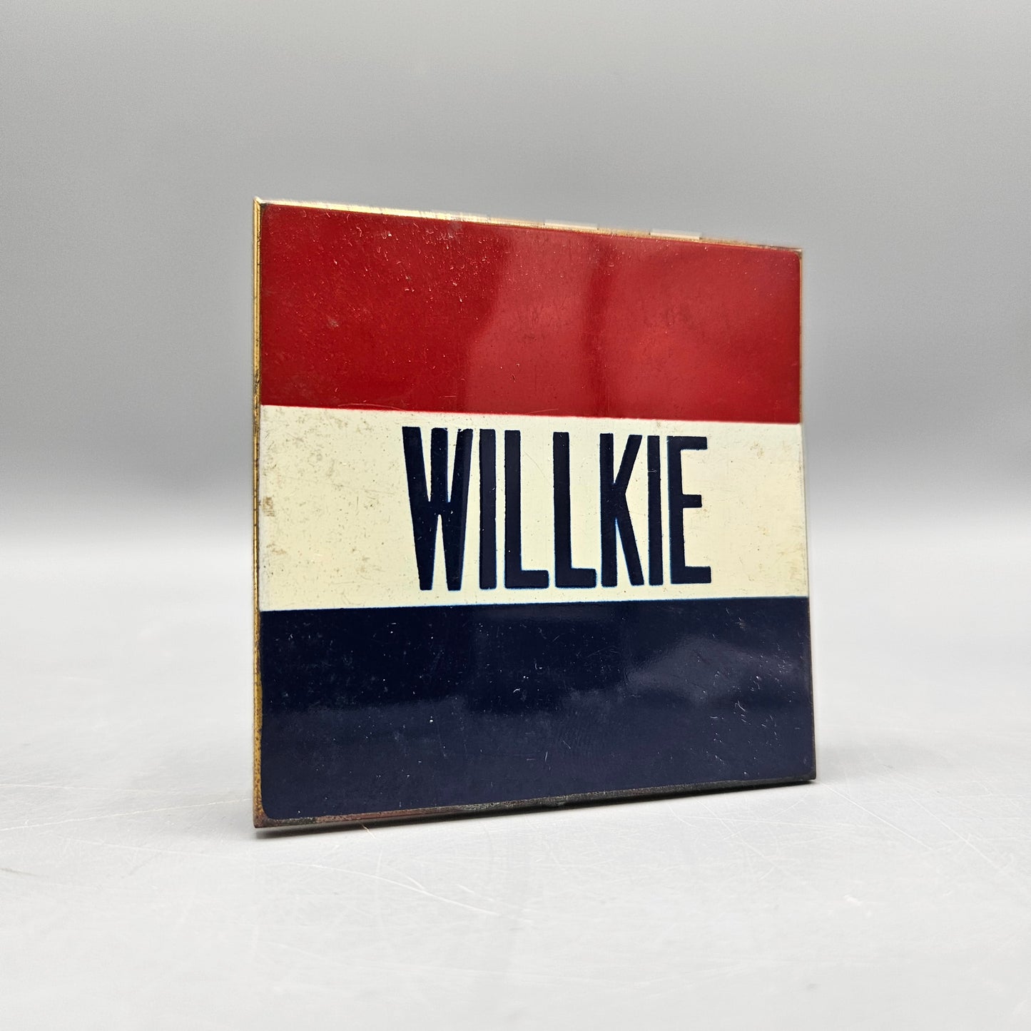 1940 Wendell Willkie Presidential Campaign Square Enamel Compact