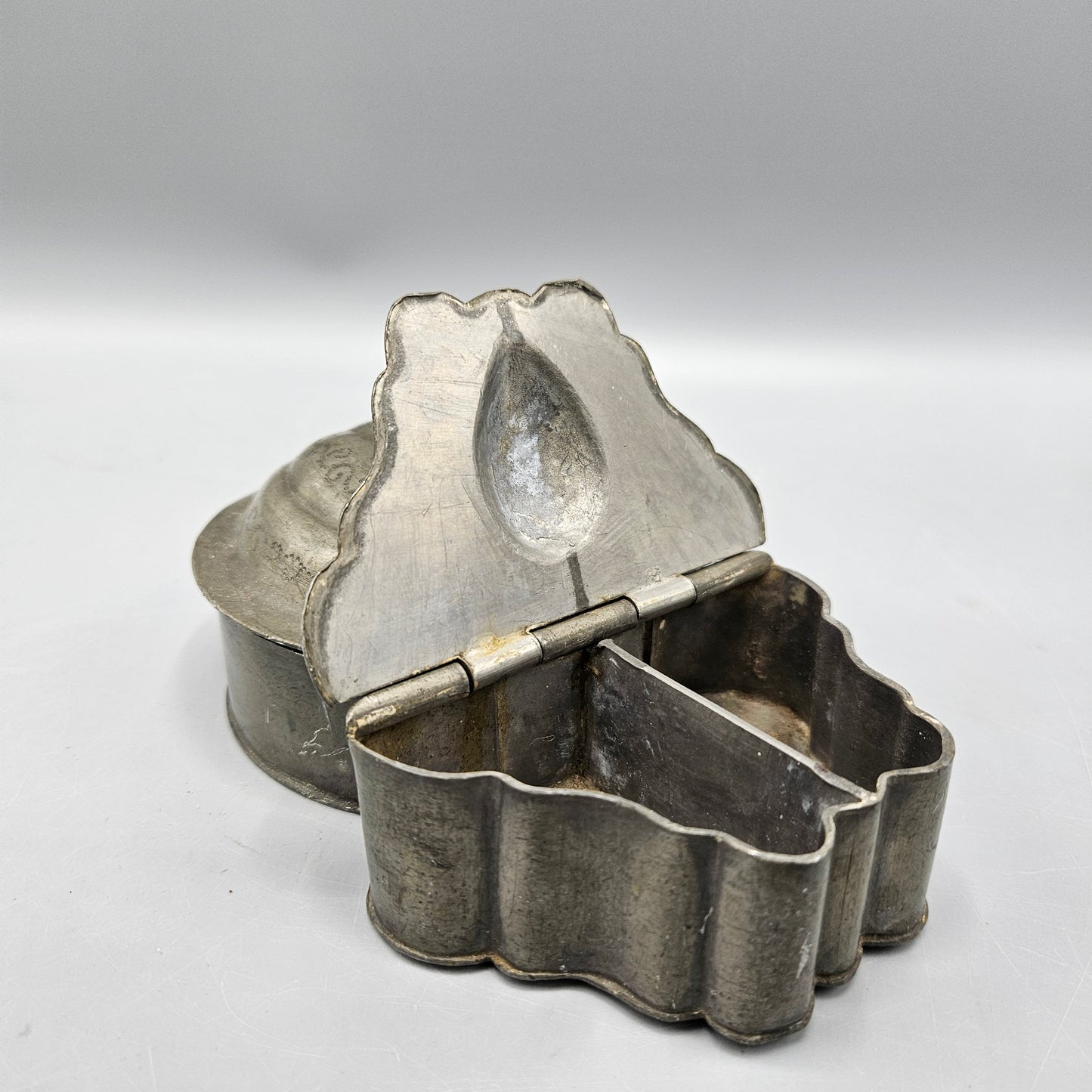 Antique Chinese Pewter Makeup Box