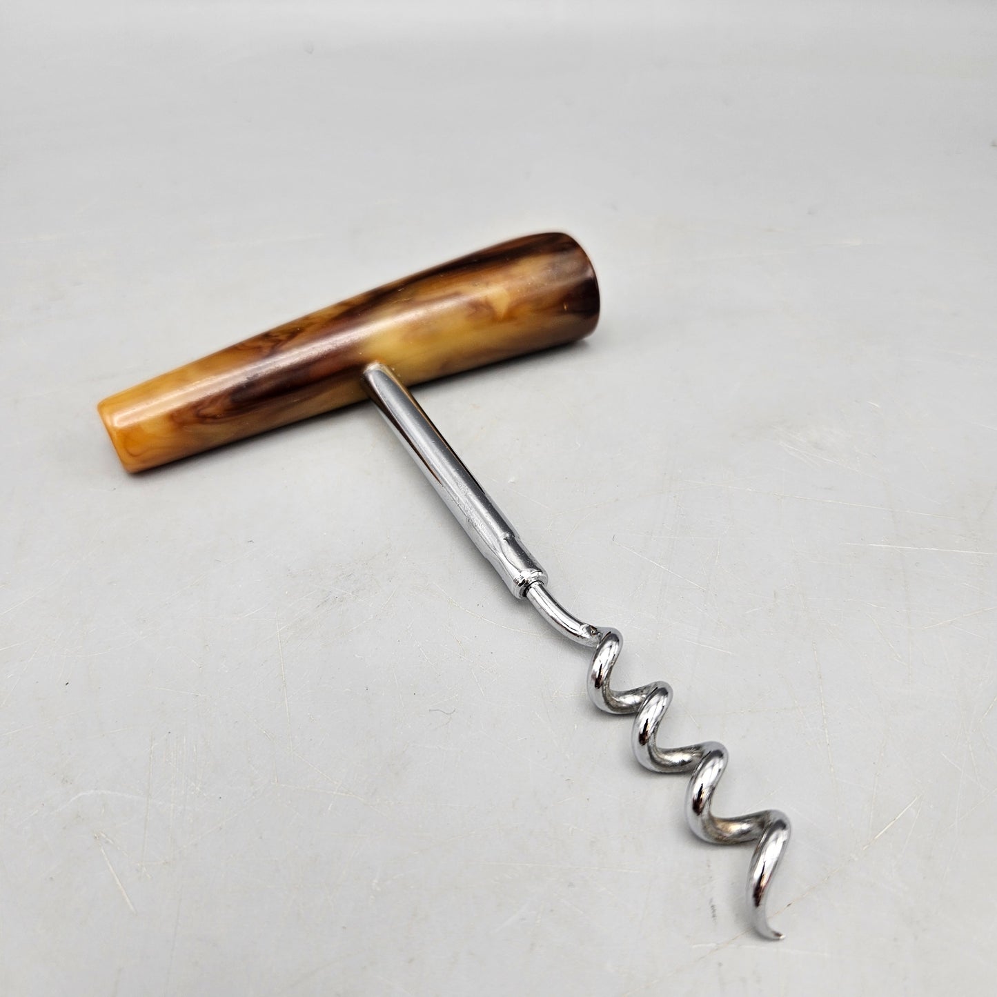 Vintage Bakelite Faux Horn Handle Corkscrew