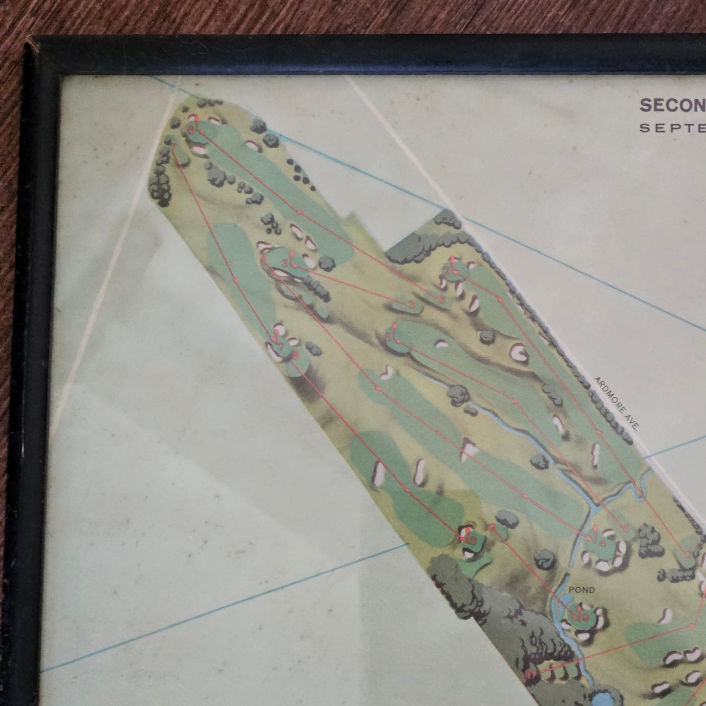 1960 Merion Golf Club Second Eisenhower Trophy Match Color Litho Map