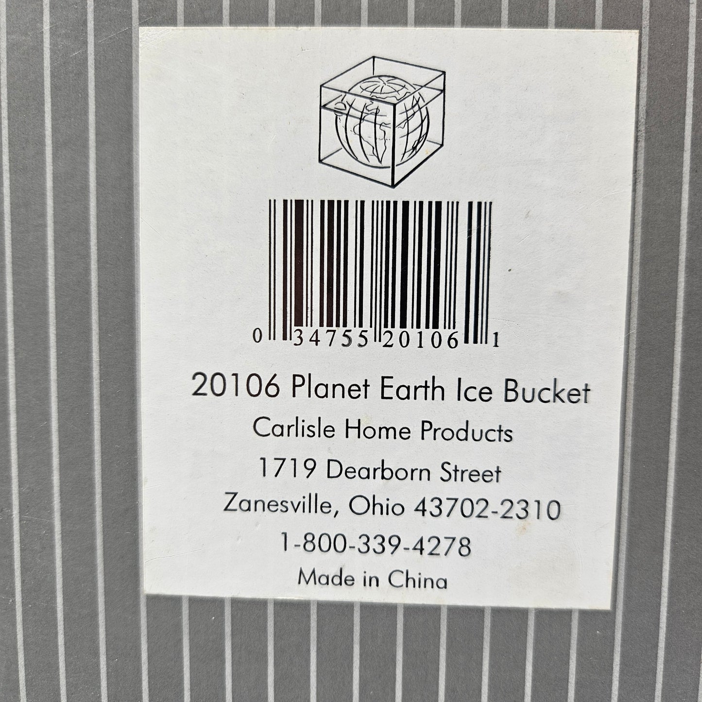 Lucite Planet Earth Ice Bucket