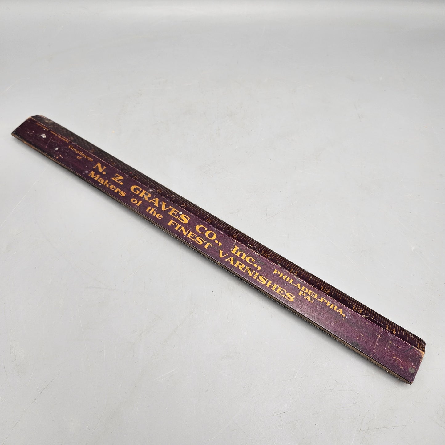 NZ Graves Co Philadelphia Advertising Ruler