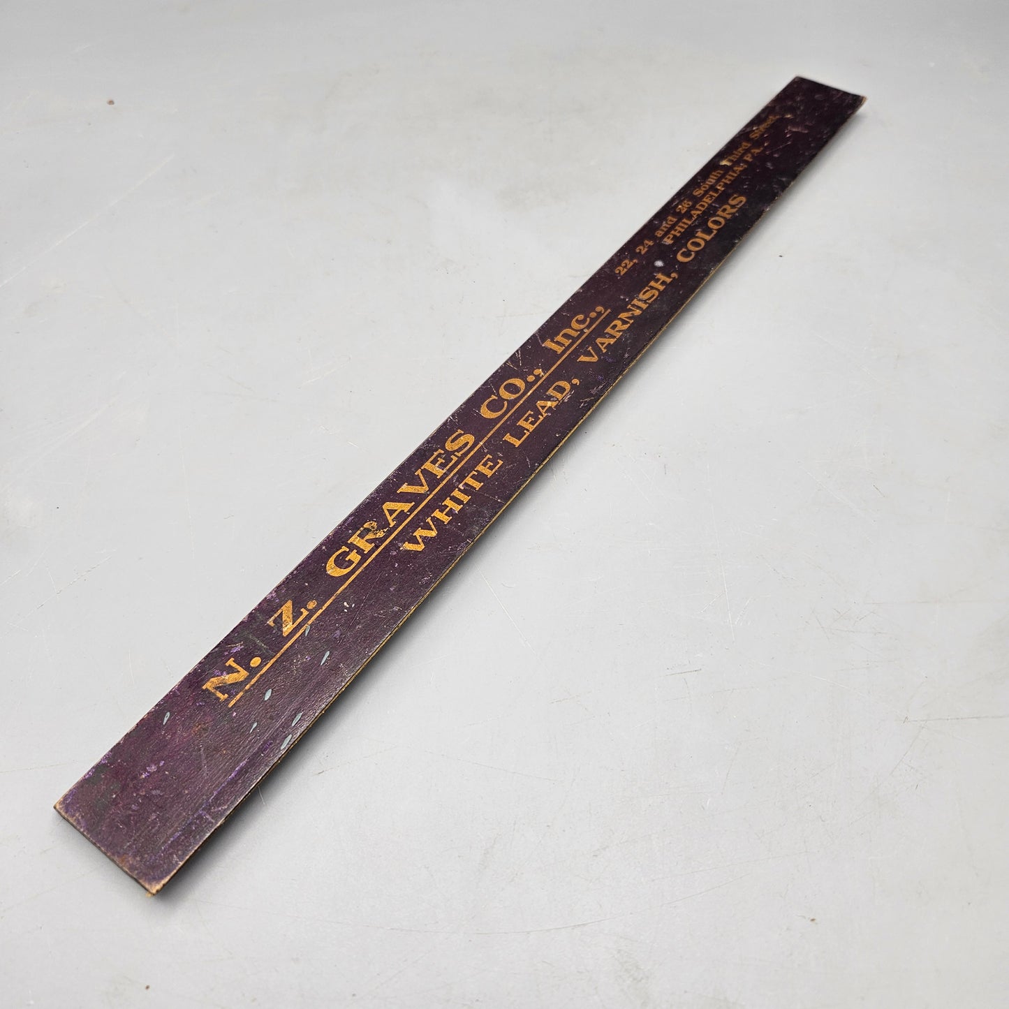 NZ Graves Co Philadelphia Advertising Ruler