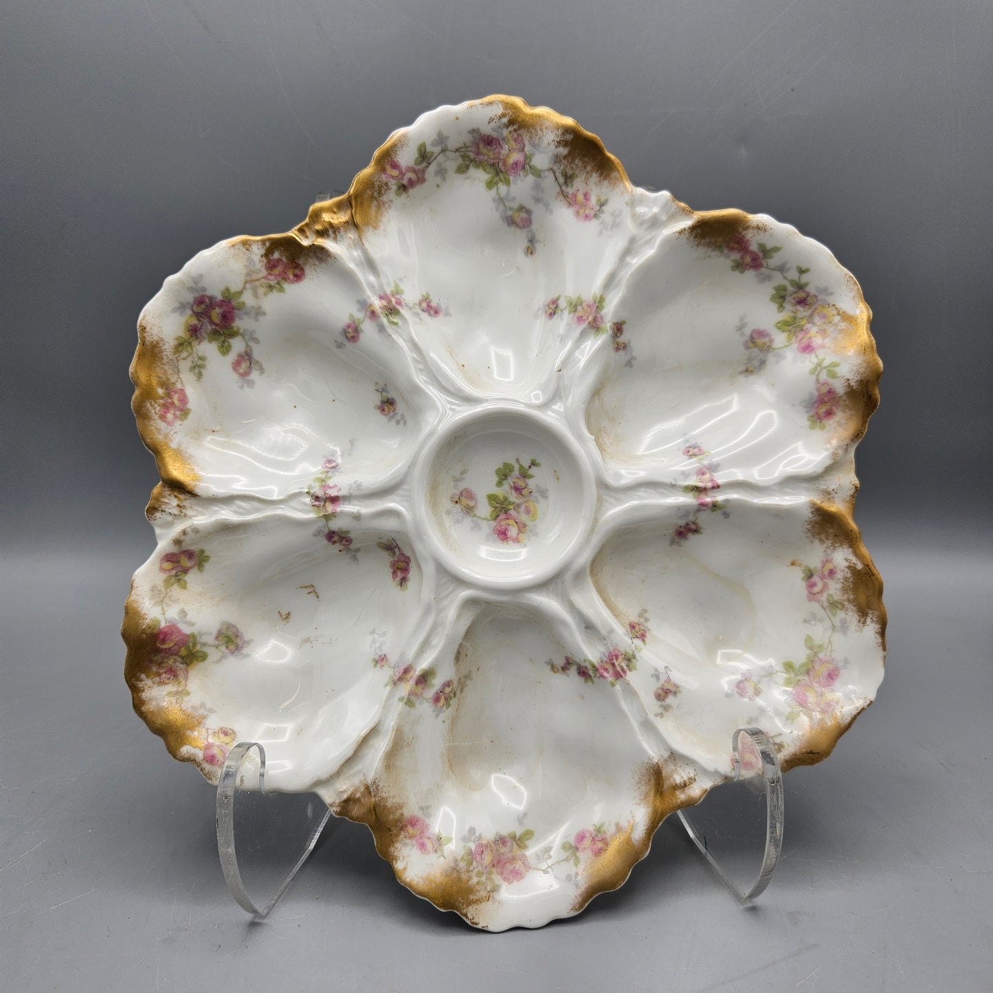 Lanternier Limoges Porcelain Oyster Plate