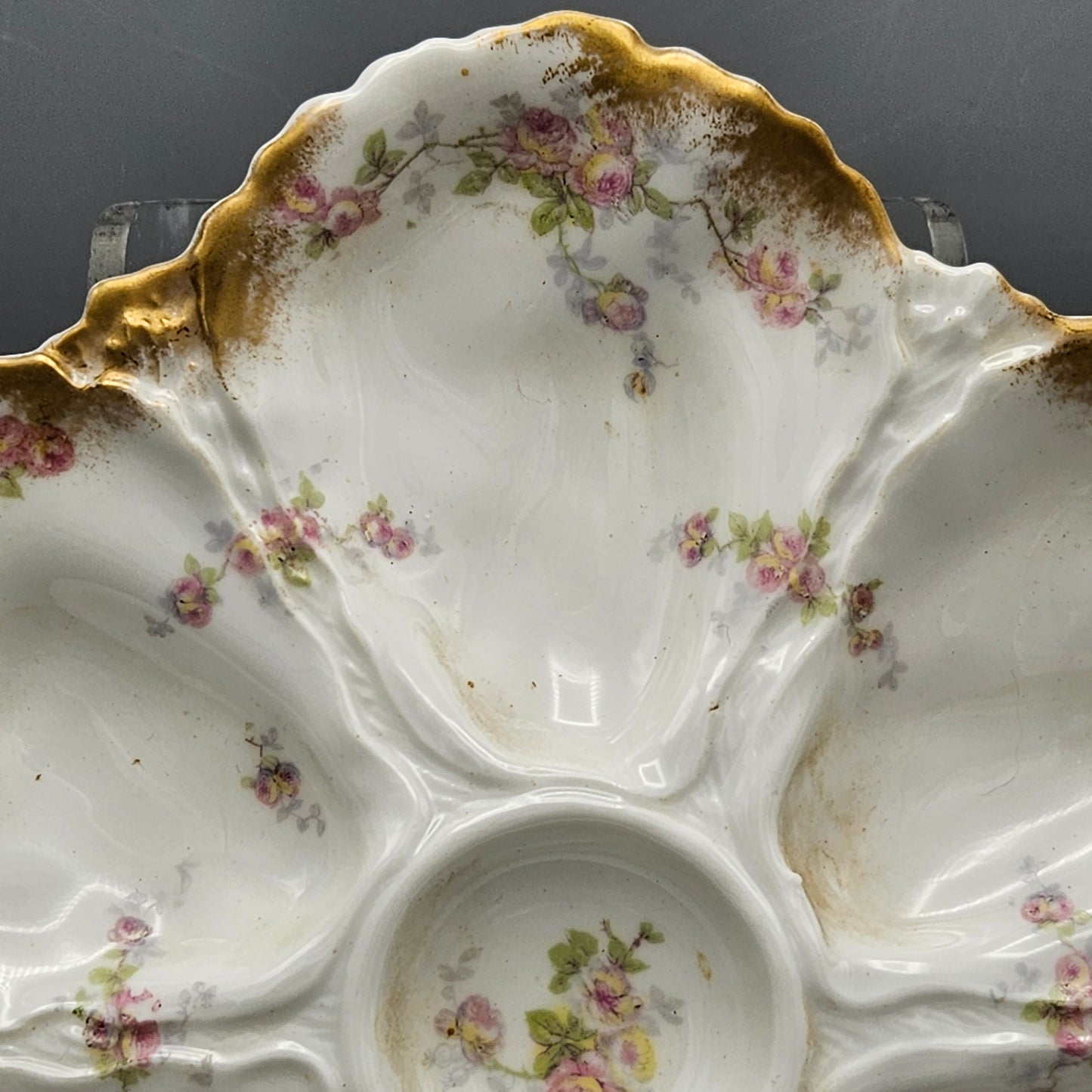 Lanternier Limoges Porcelain Oyster Plate