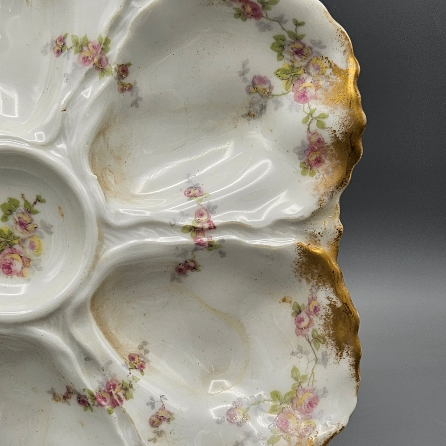 Lanternier Limoges Porcelain Oyster Plate