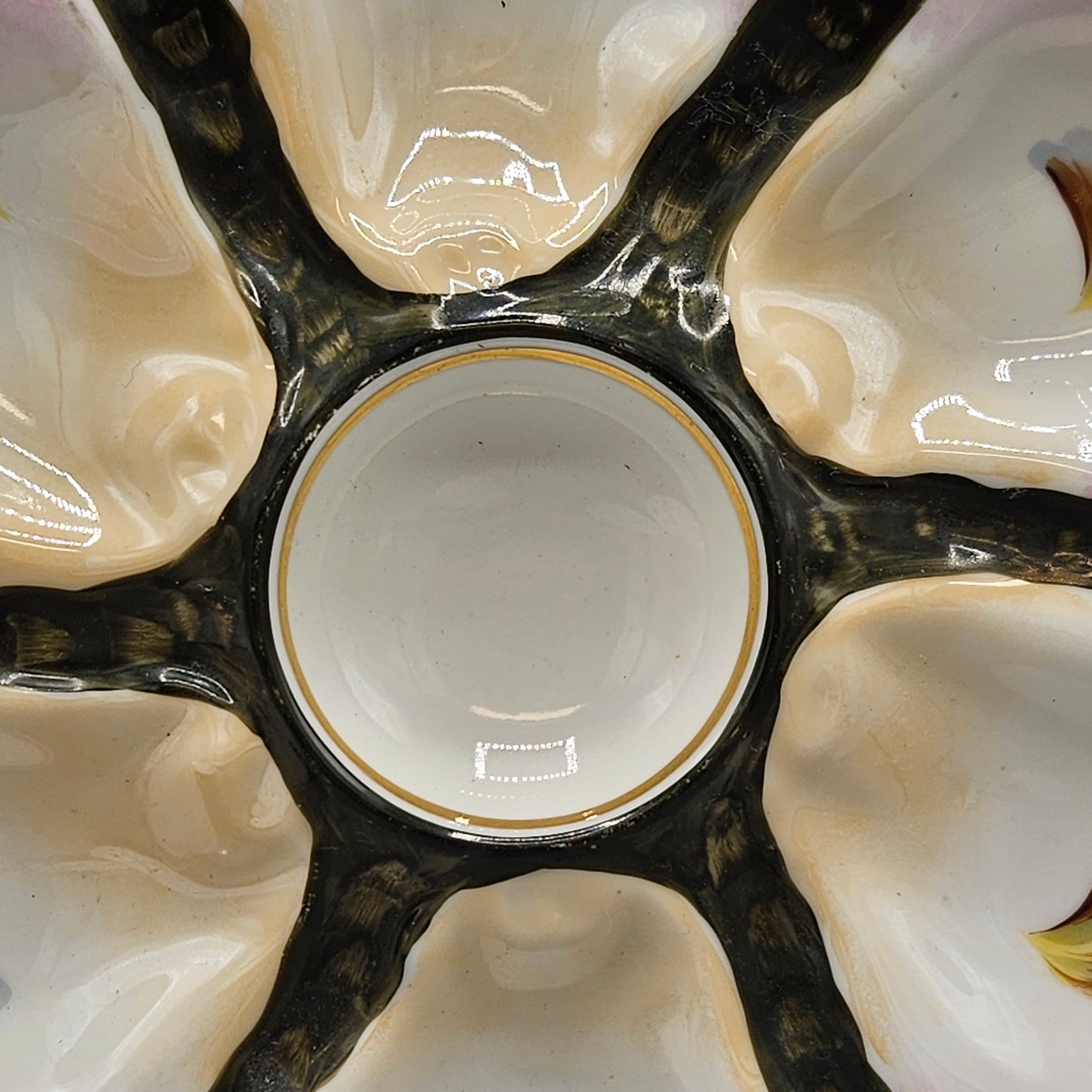 Vintage Pink & Black Oyster Plate