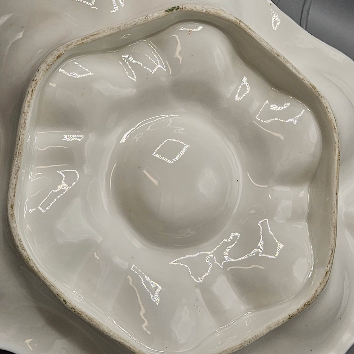 Vintage Pink & Black Oyster Plate