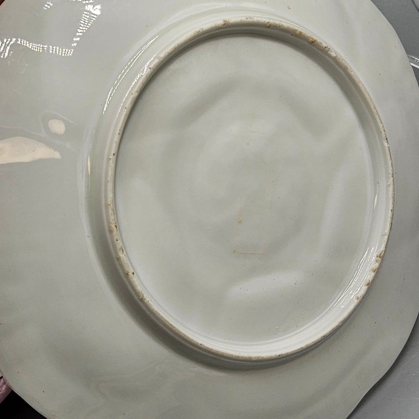 Vintage Pink & White Oyster Plate
